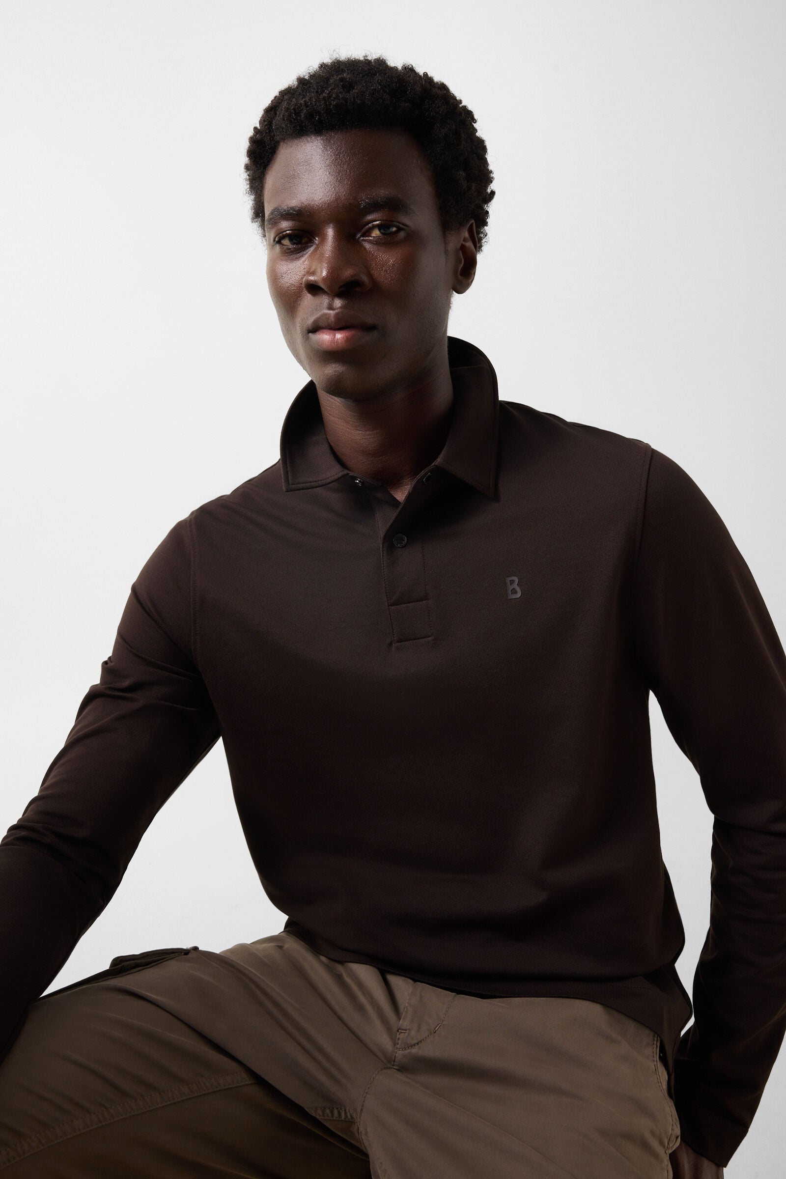 Polo-Longsleeve Timon Coffee