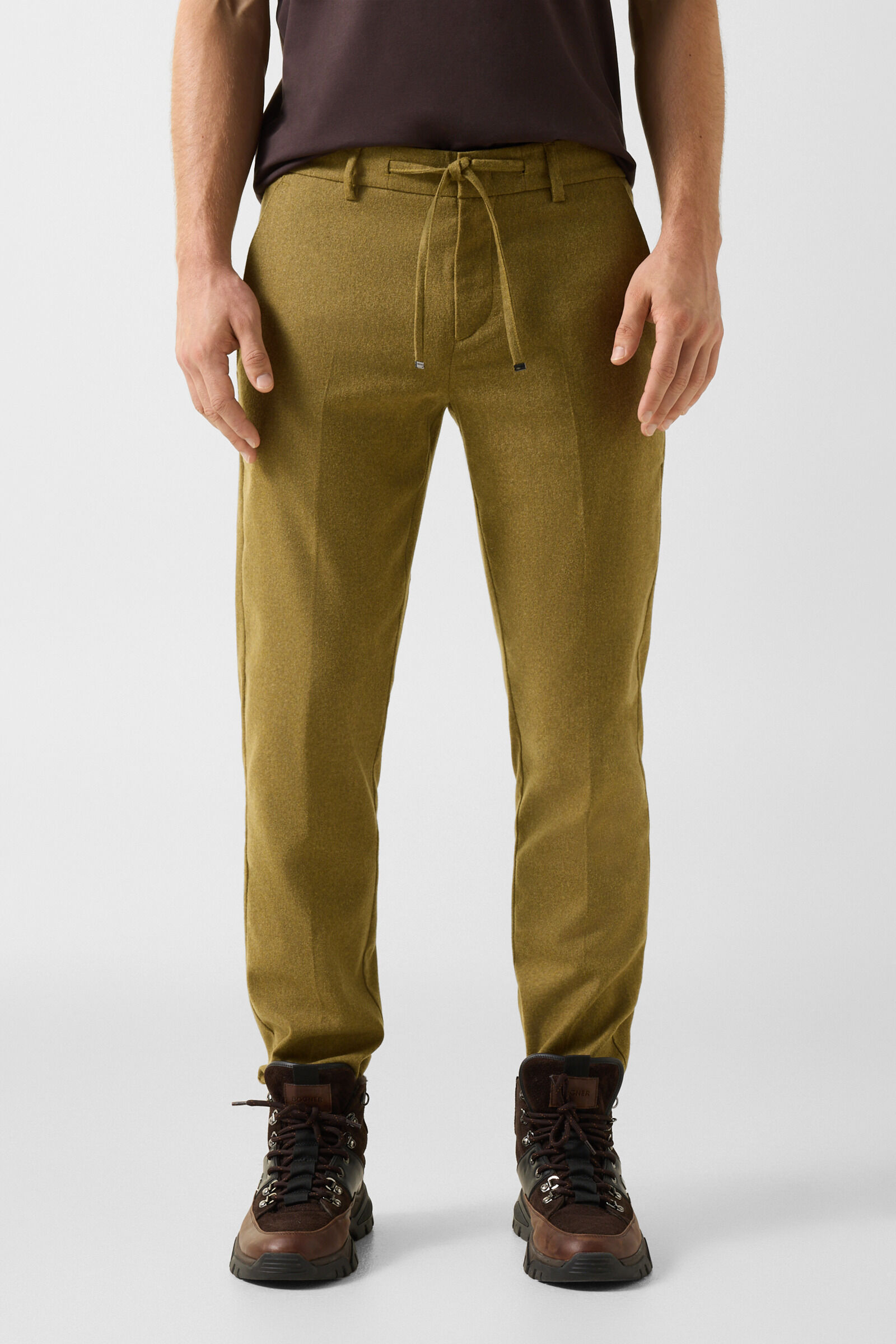 Riley Business wool mix trousers Olive