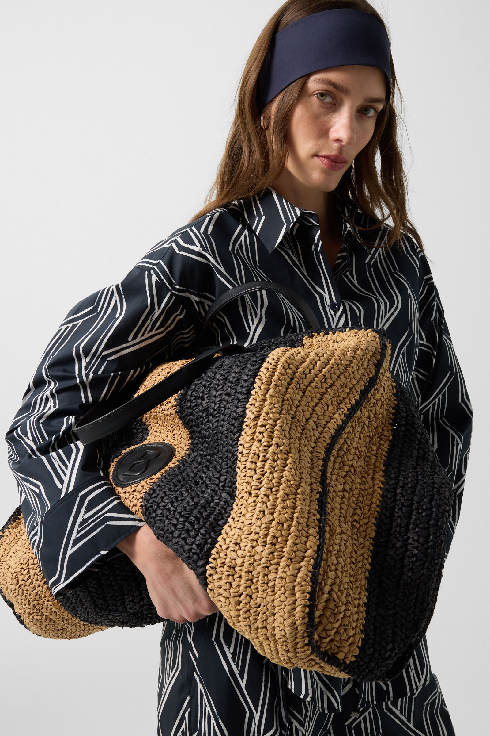 Hemdbluse Ruth Navy-Blau/Off-White