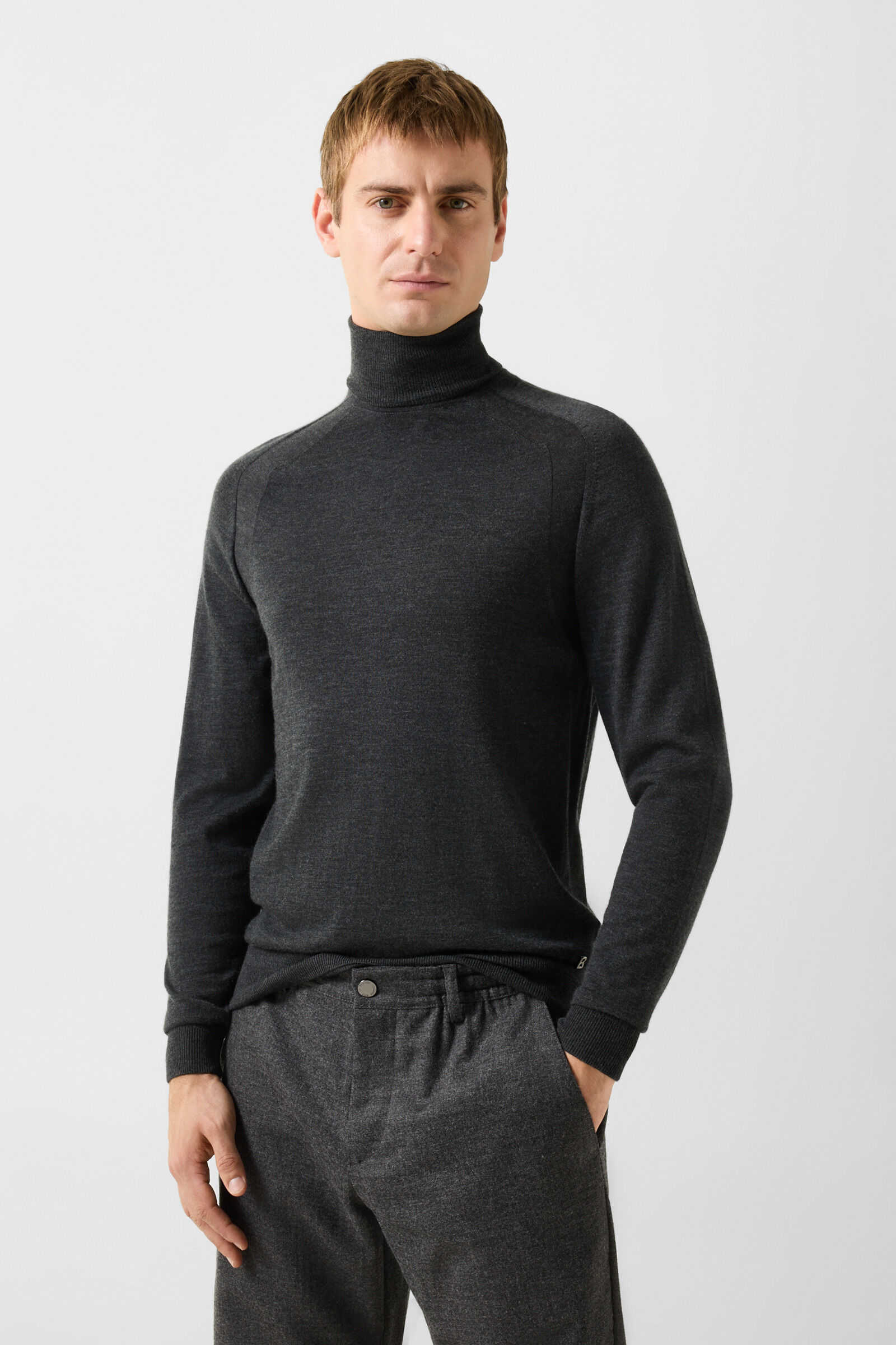 Gordon pure new wool cashmere jumper Anthracite