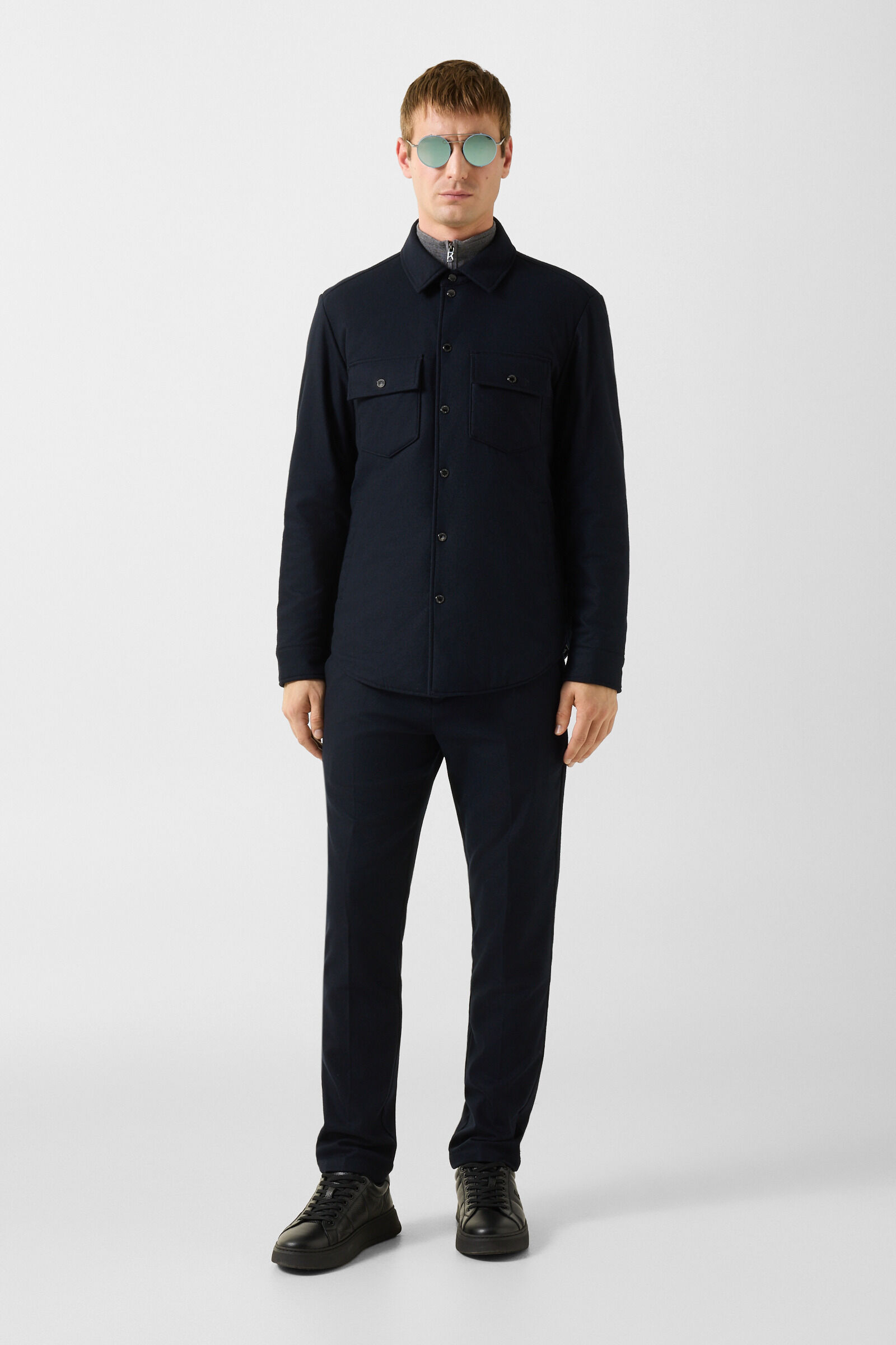 Olli wool mix shirt jacket Navy