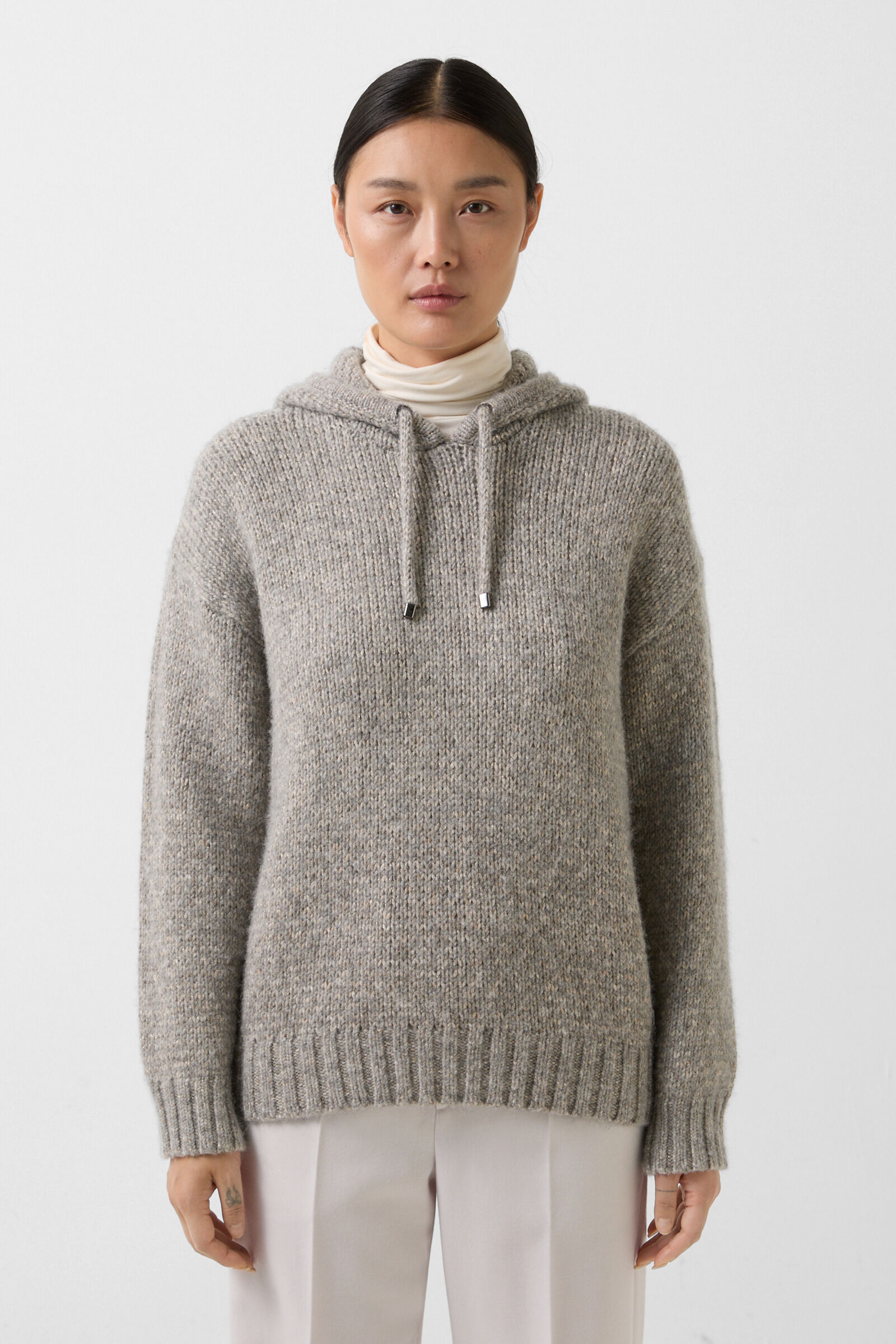 Stella knitted hoodie Grey