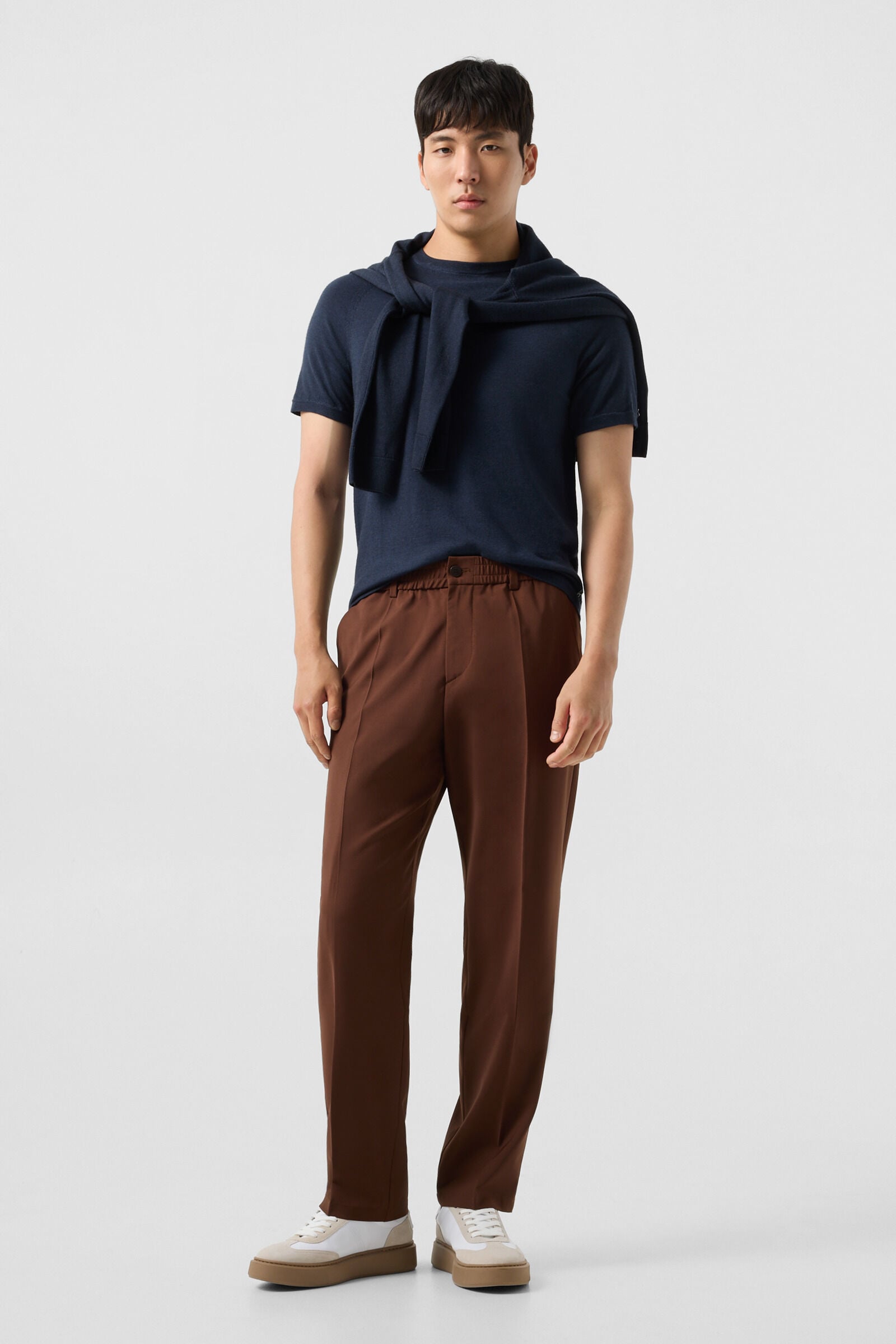 Marcus virgin wool blend trousers Brown