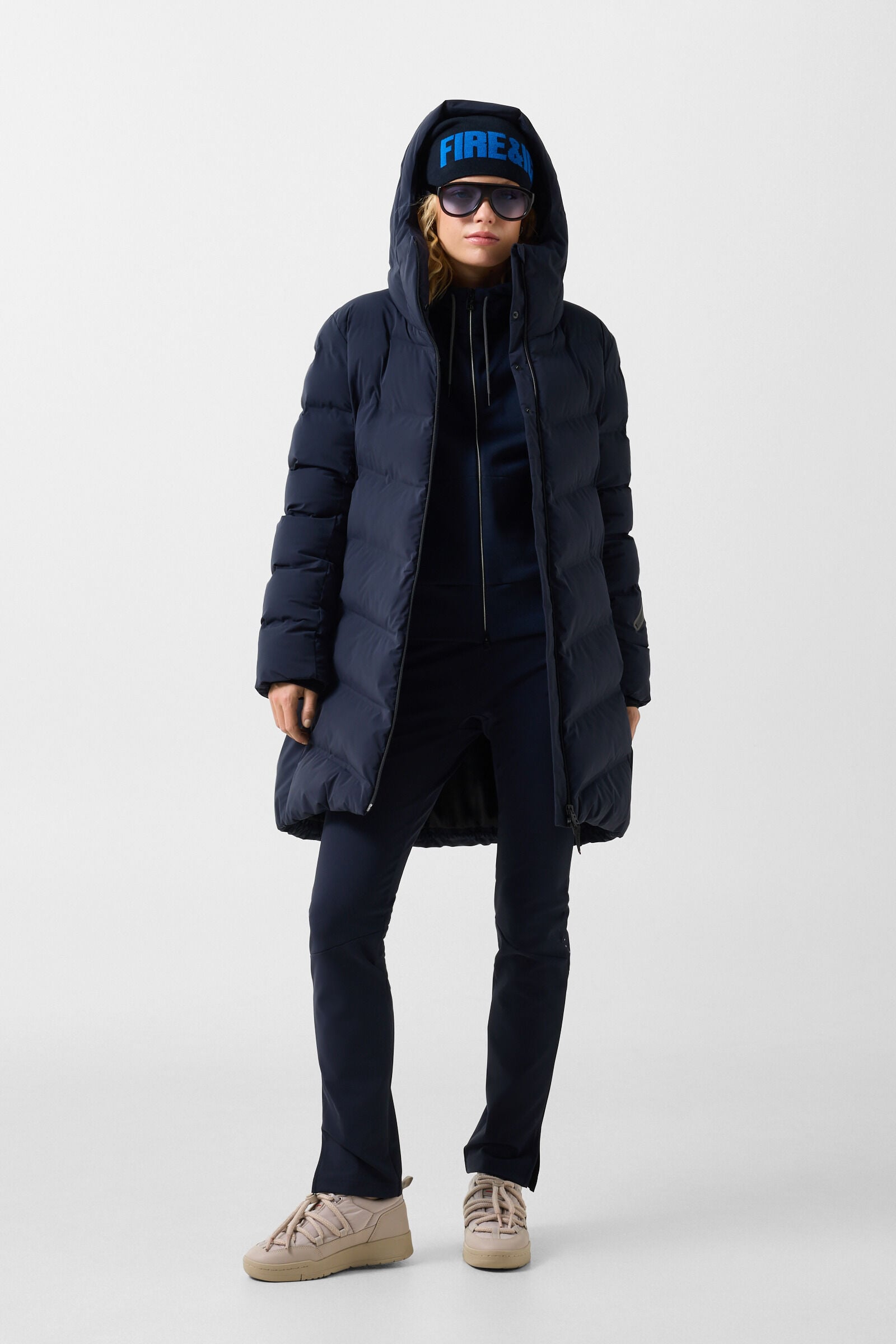 Tec-Aen quilted coat Navy
