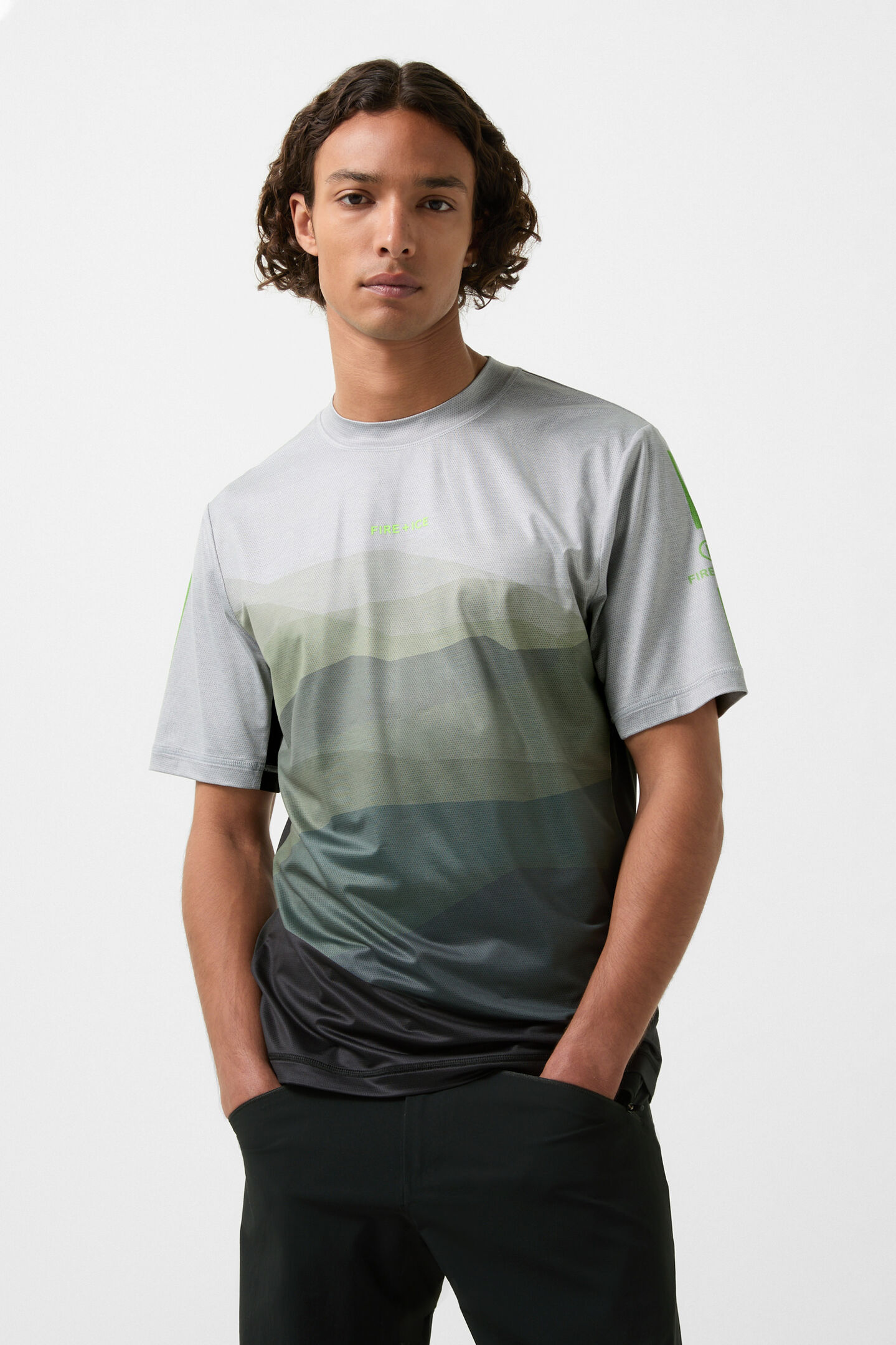 Balduin mesh shirt Light gray/olive green