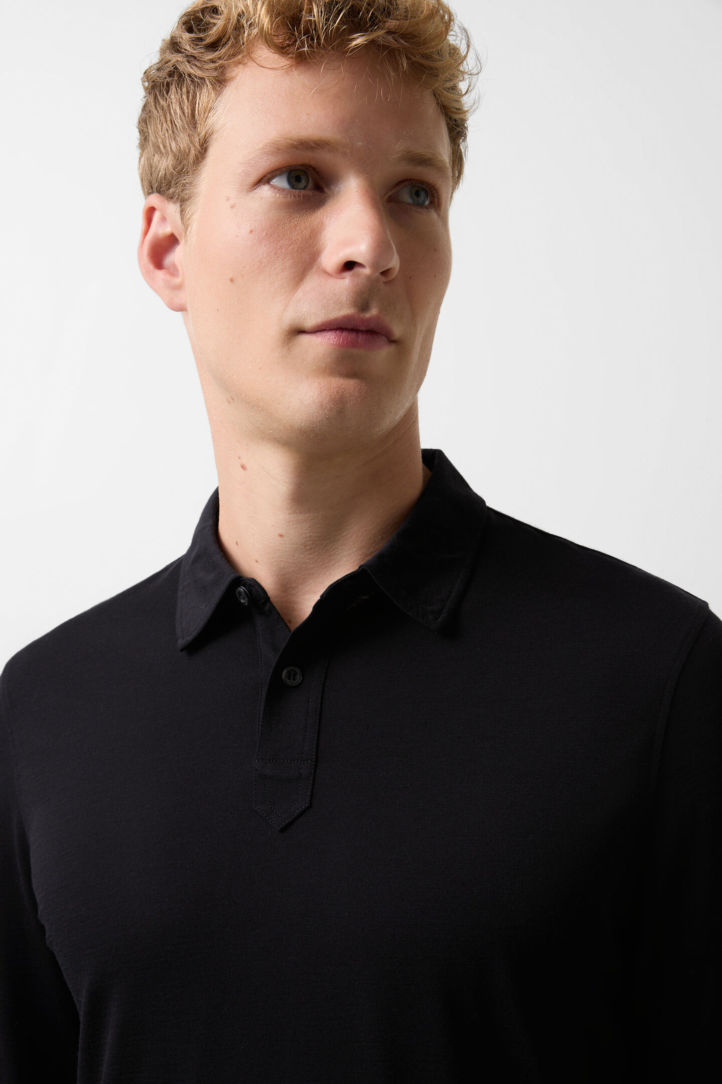 Poloshirt-longsleeve Lennon Zwart
