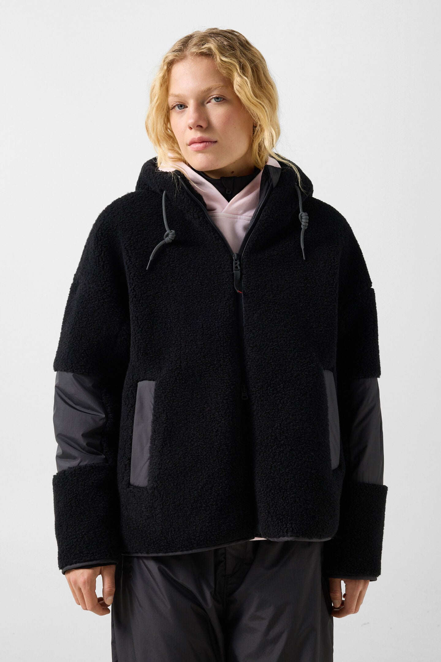 Naera Mid-Layer teddy jacket Black