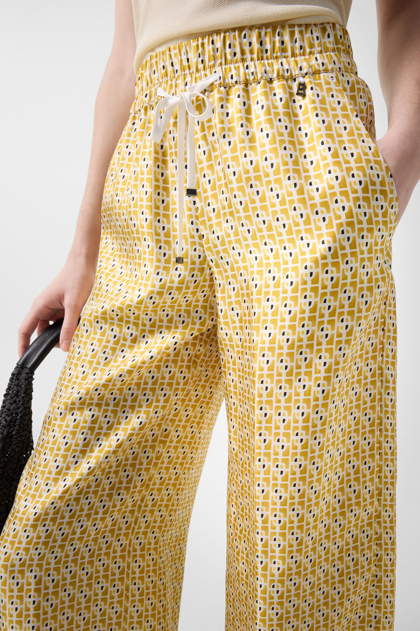Emmy silk trousers Yellow/cream