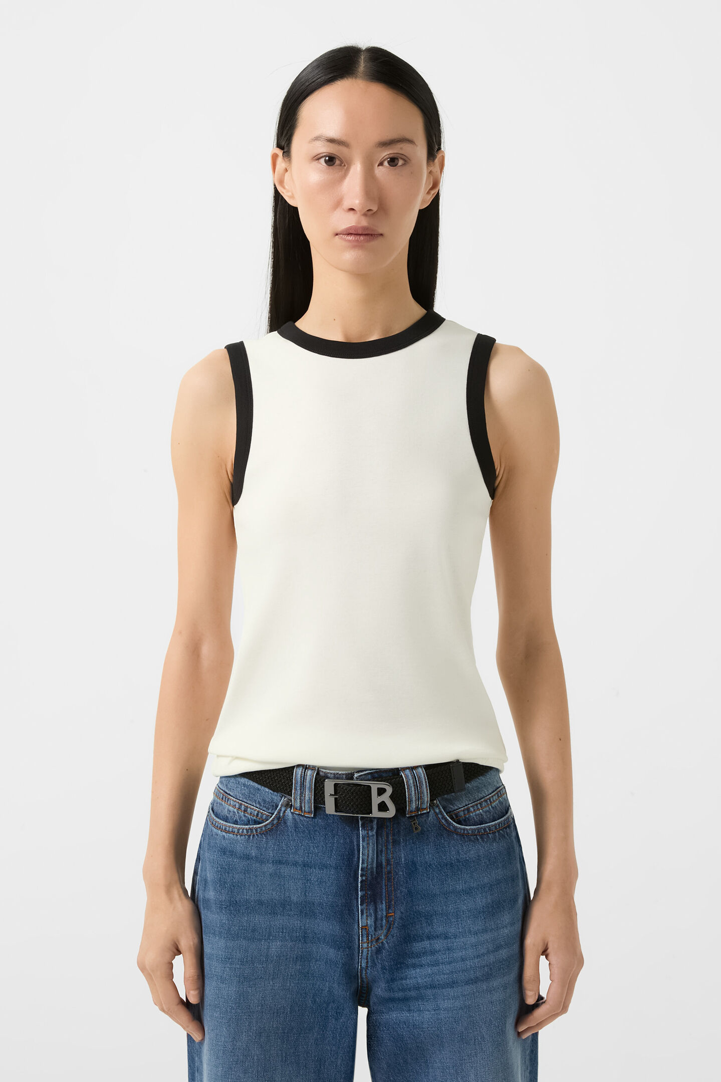 Niki tank top Off-white/black