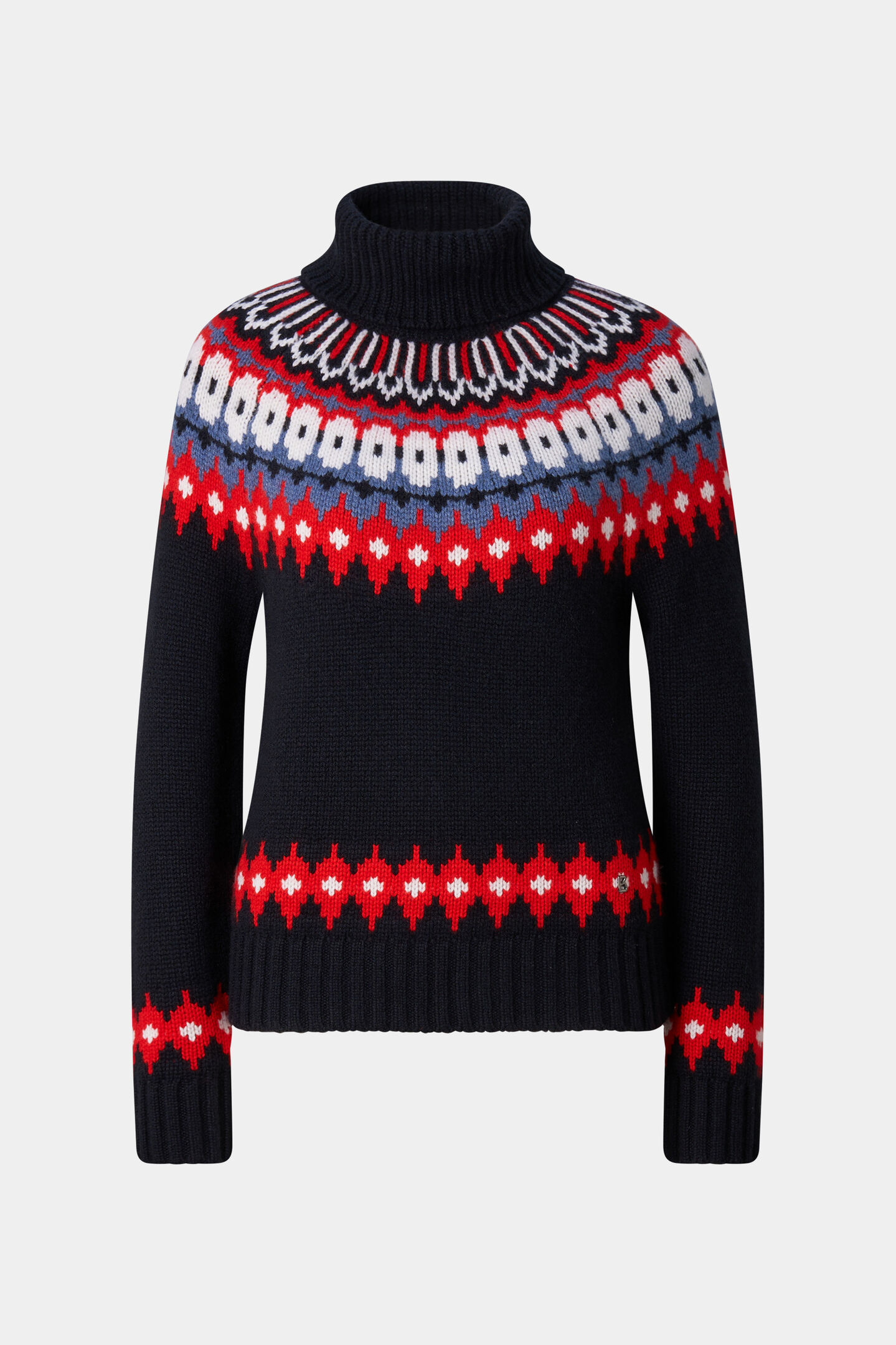 Ingrid Cashmere Norwegian Pullover Navy/Red/Blue