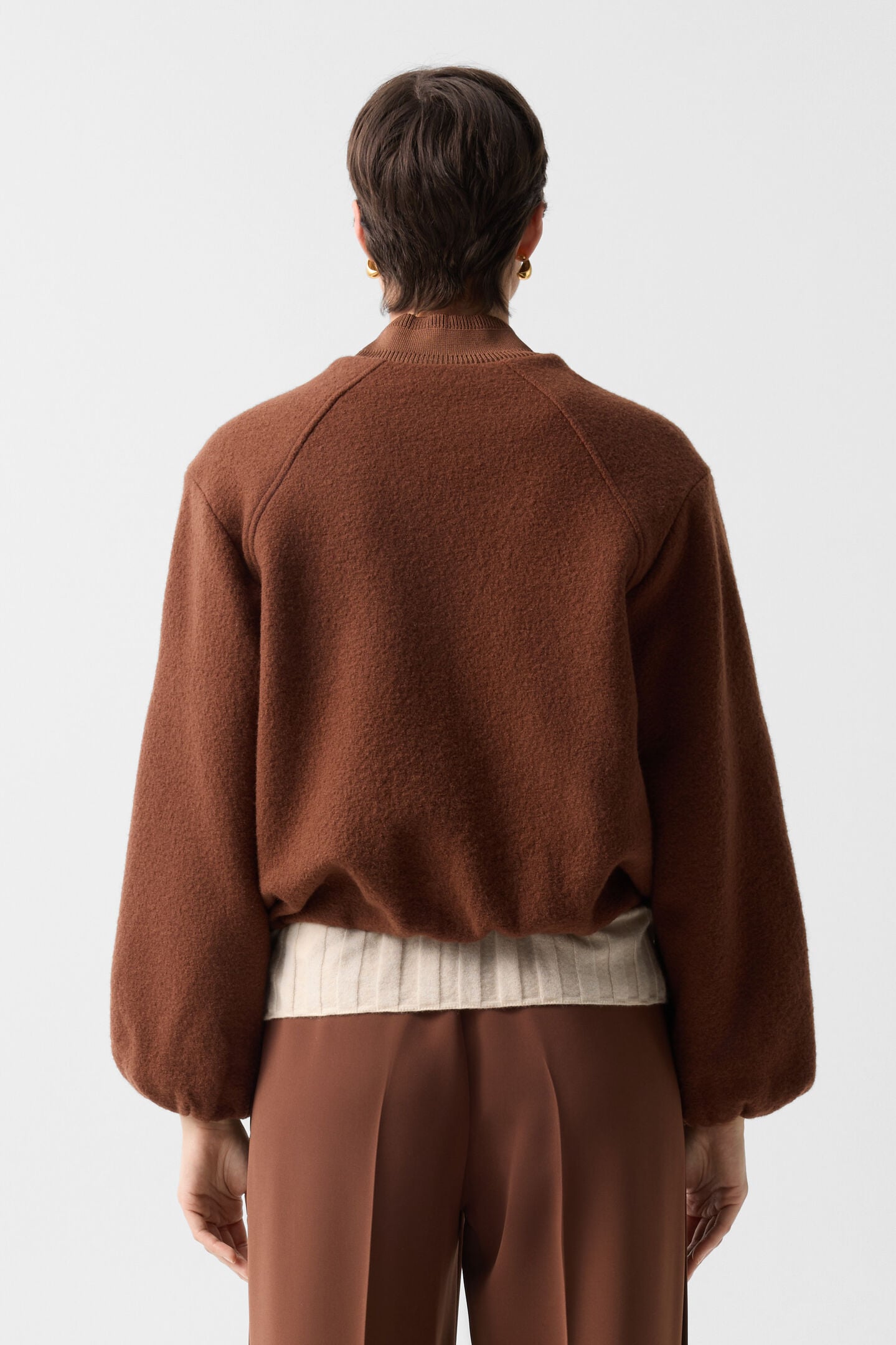 Editha woollen blouson Brown