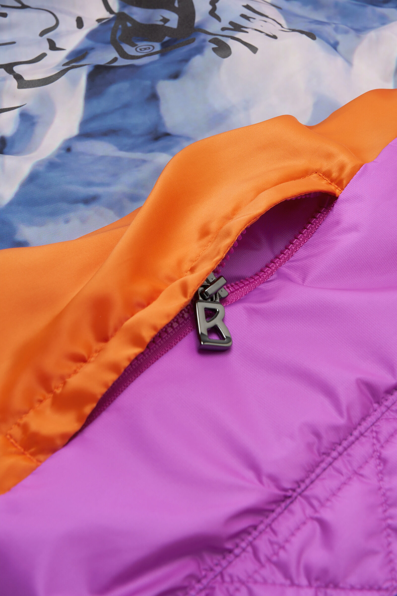 Kids down ski jacket Maddy Purple/beige