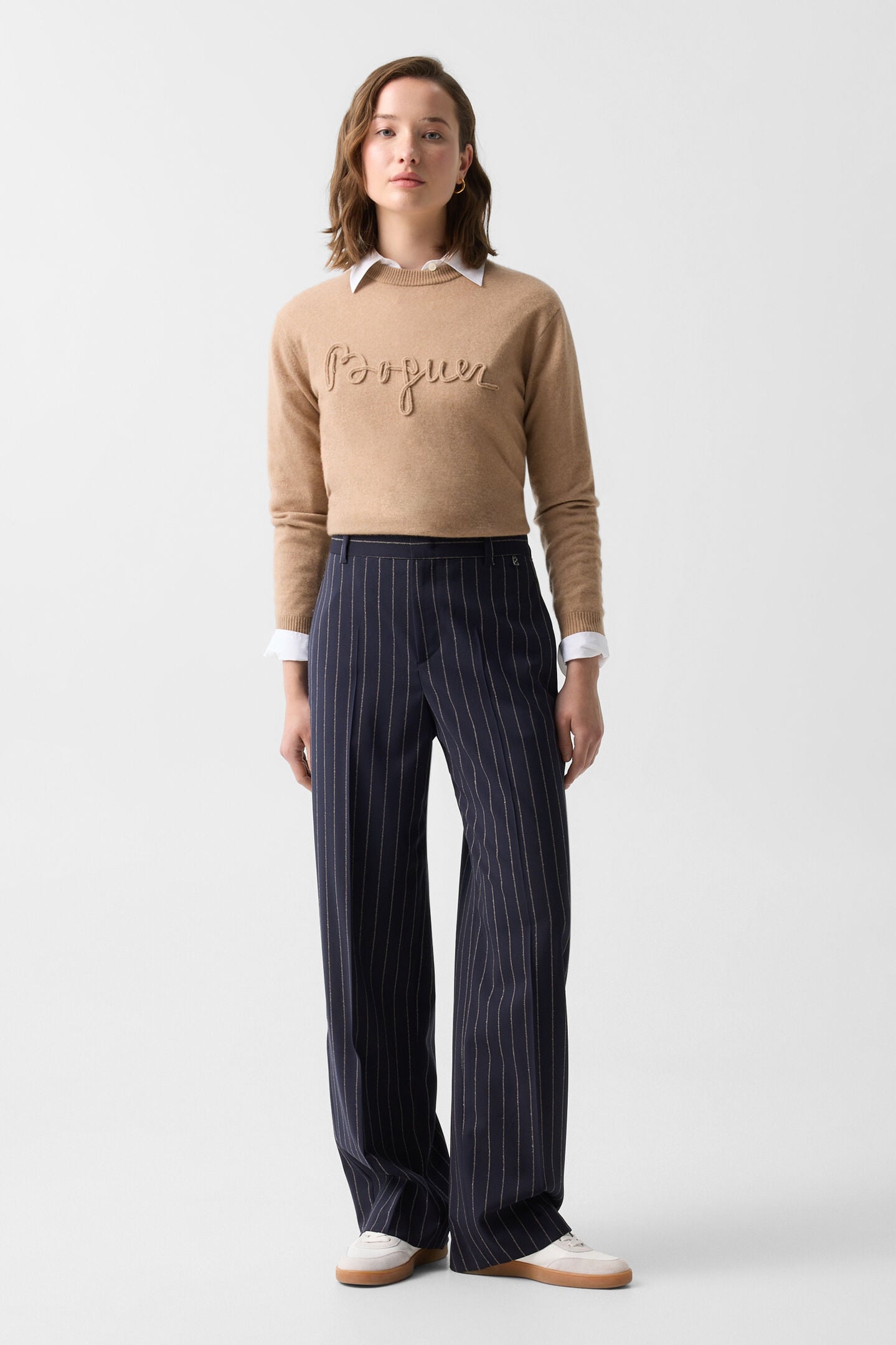 Schurwoll-Hose Joya Navy-Blau