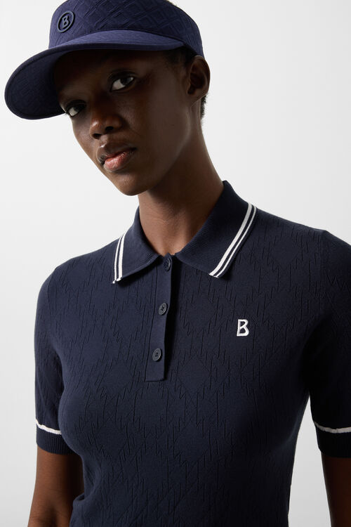 Mandy knitted polo shirt Navy blue