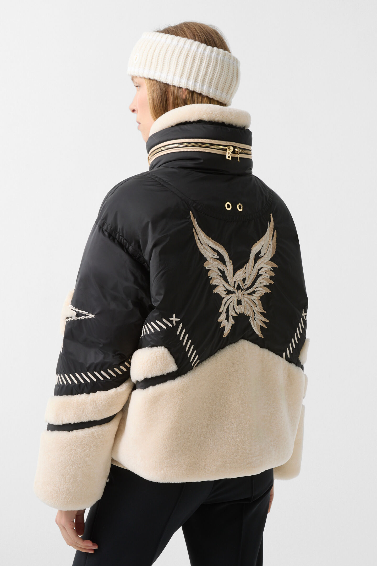 Ski-Daunenjacke Amie Schwarz/Creme