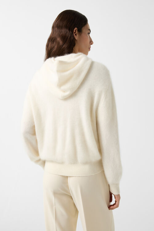 Sissi Cashmere hoodie jacket Off-white