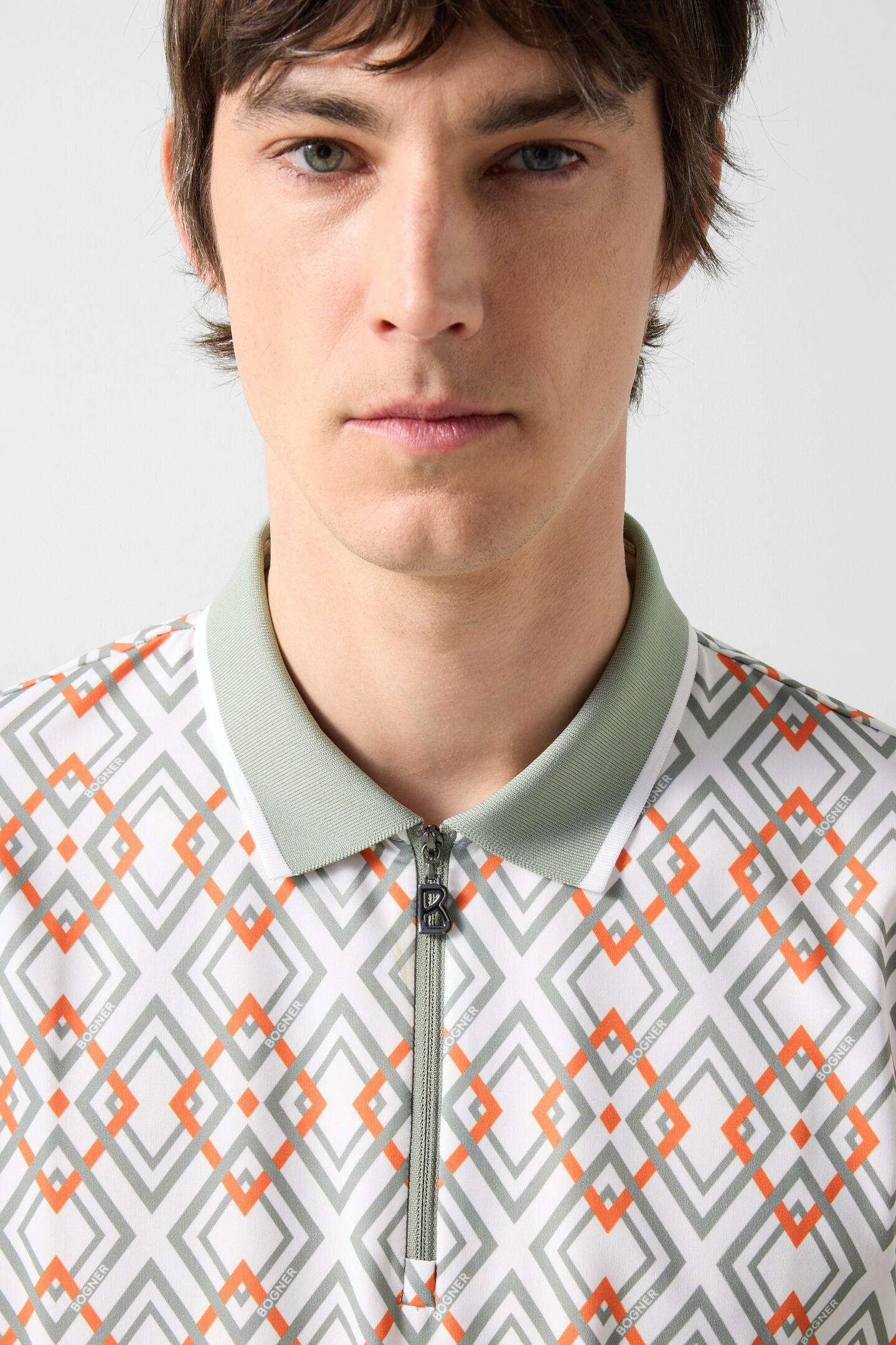 Valentin functional short-sleeved top Eucalyptus/orange/white