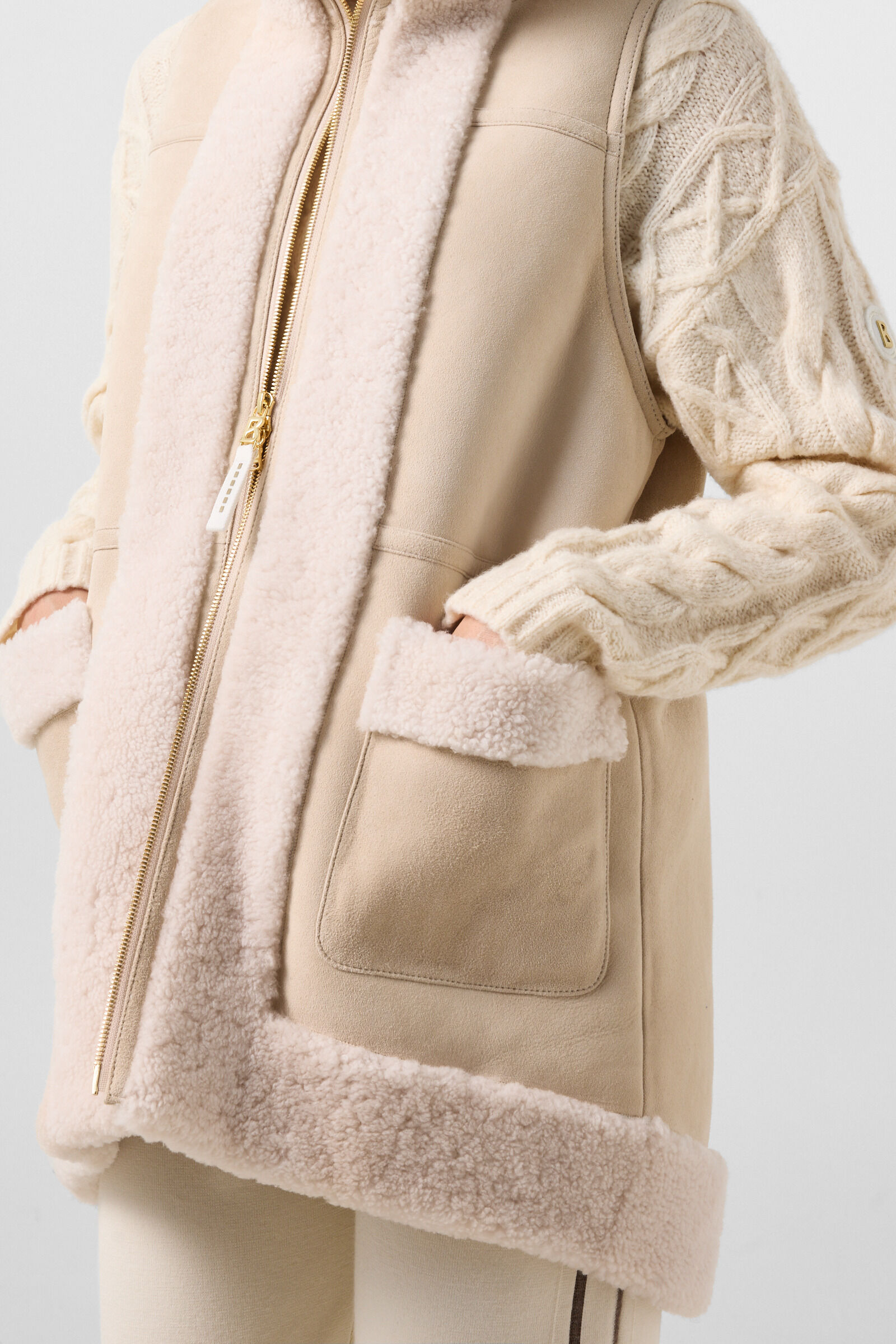 Lona lambskin waistcoat Camel/Cream