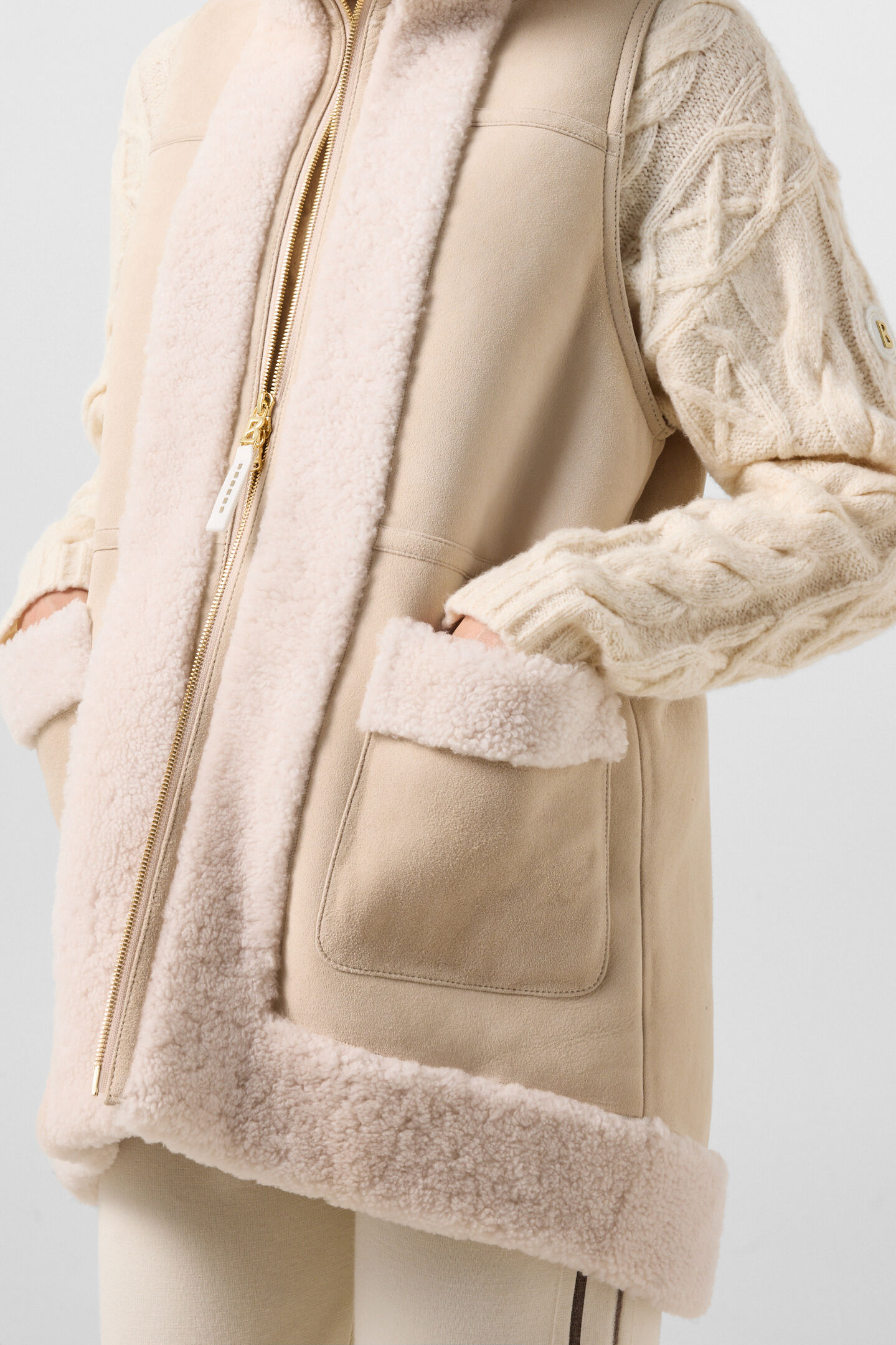 Lona lambskin waistcoat Camel/Cream