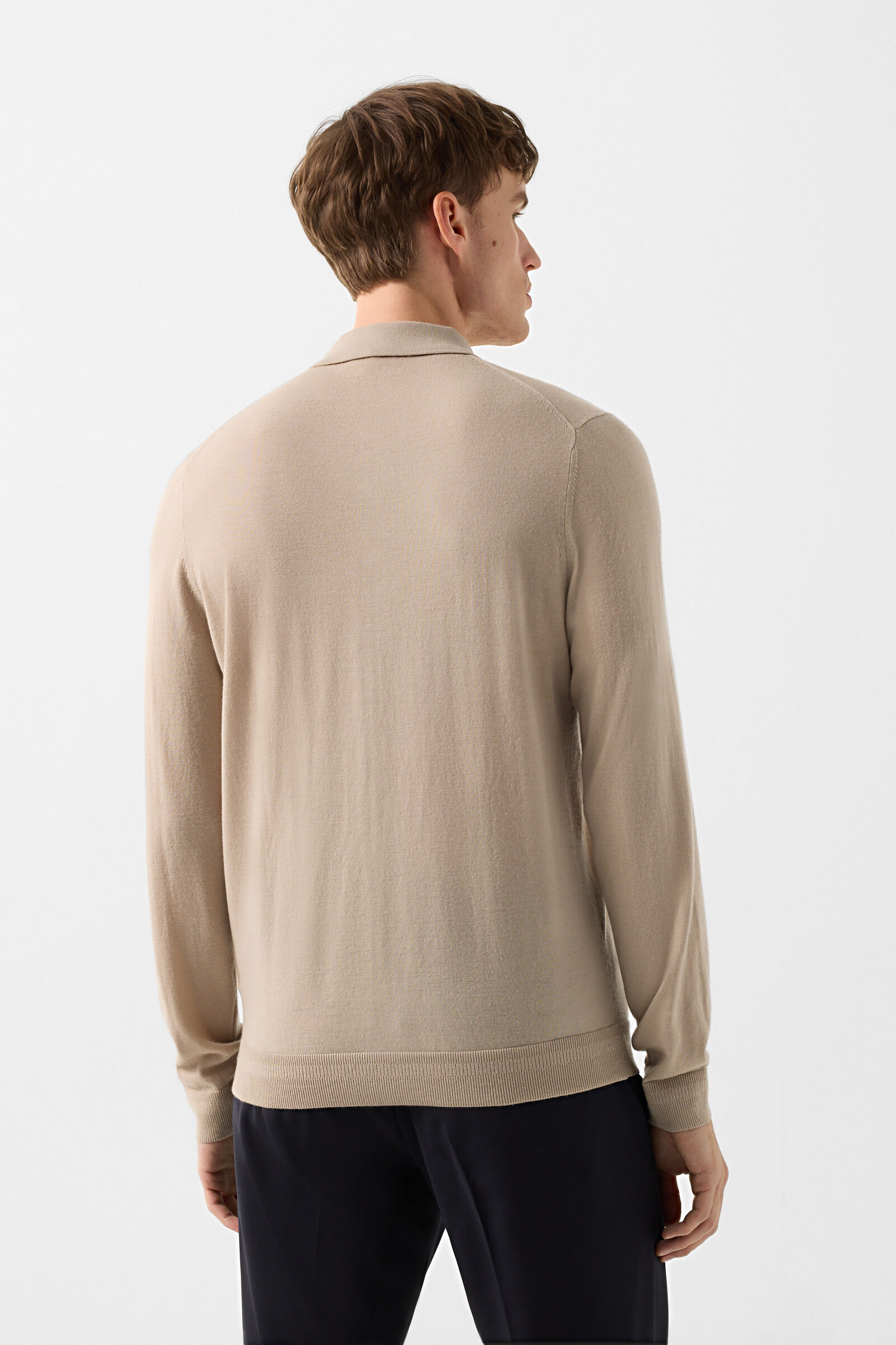 Strick-Polo-Longsleeve Jake Camel