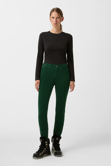 pantalon en velours côtelé 7/8 Julie Vert foncé pantalon en velours côtelé 7/8 Julie Vert foncé