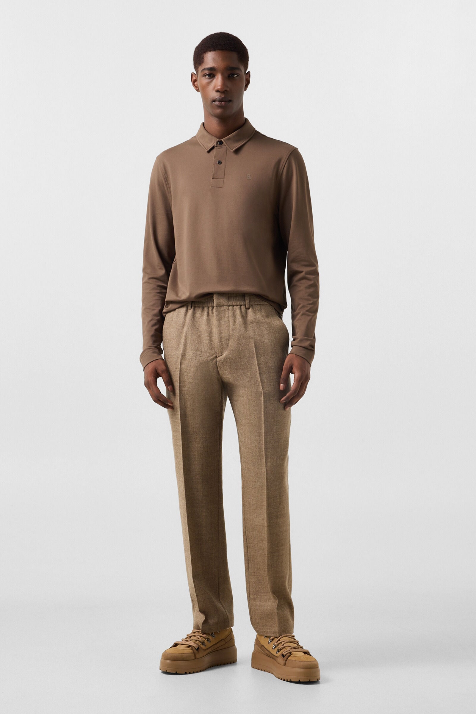 Timon polo long-sleeved top Brown