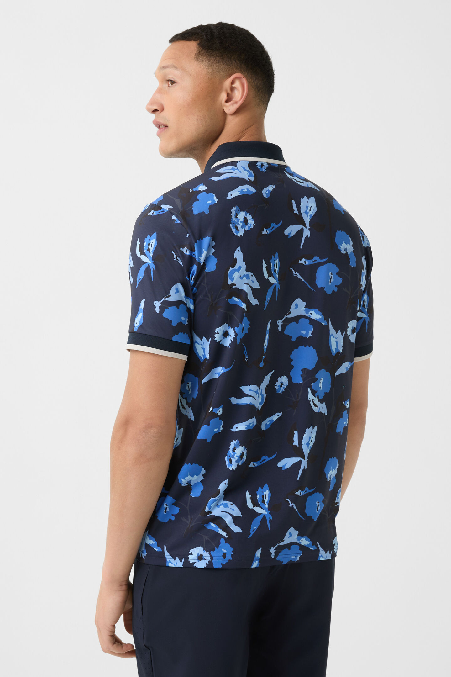 Funktions-Polo-Shirt Valentin Navy-Blau/Hellblau