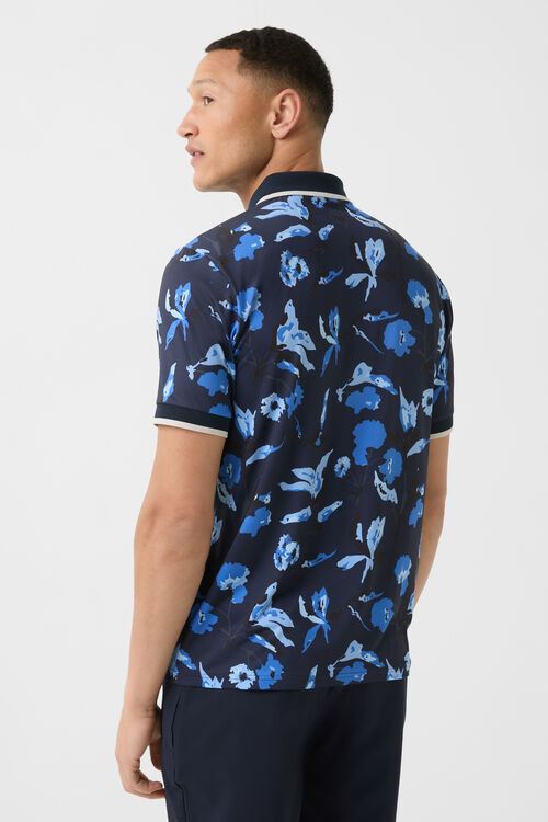Funktions-Polo-Shirt Valentin Navy-Blau/Hellblau