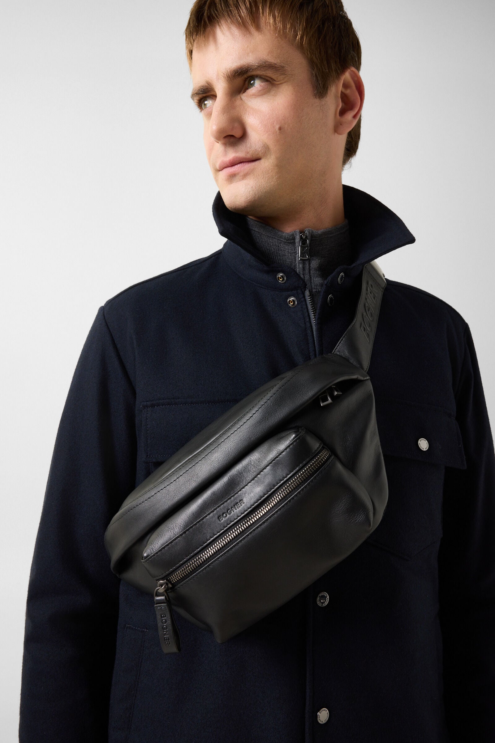 Olli wool mix shirt jacket Navy