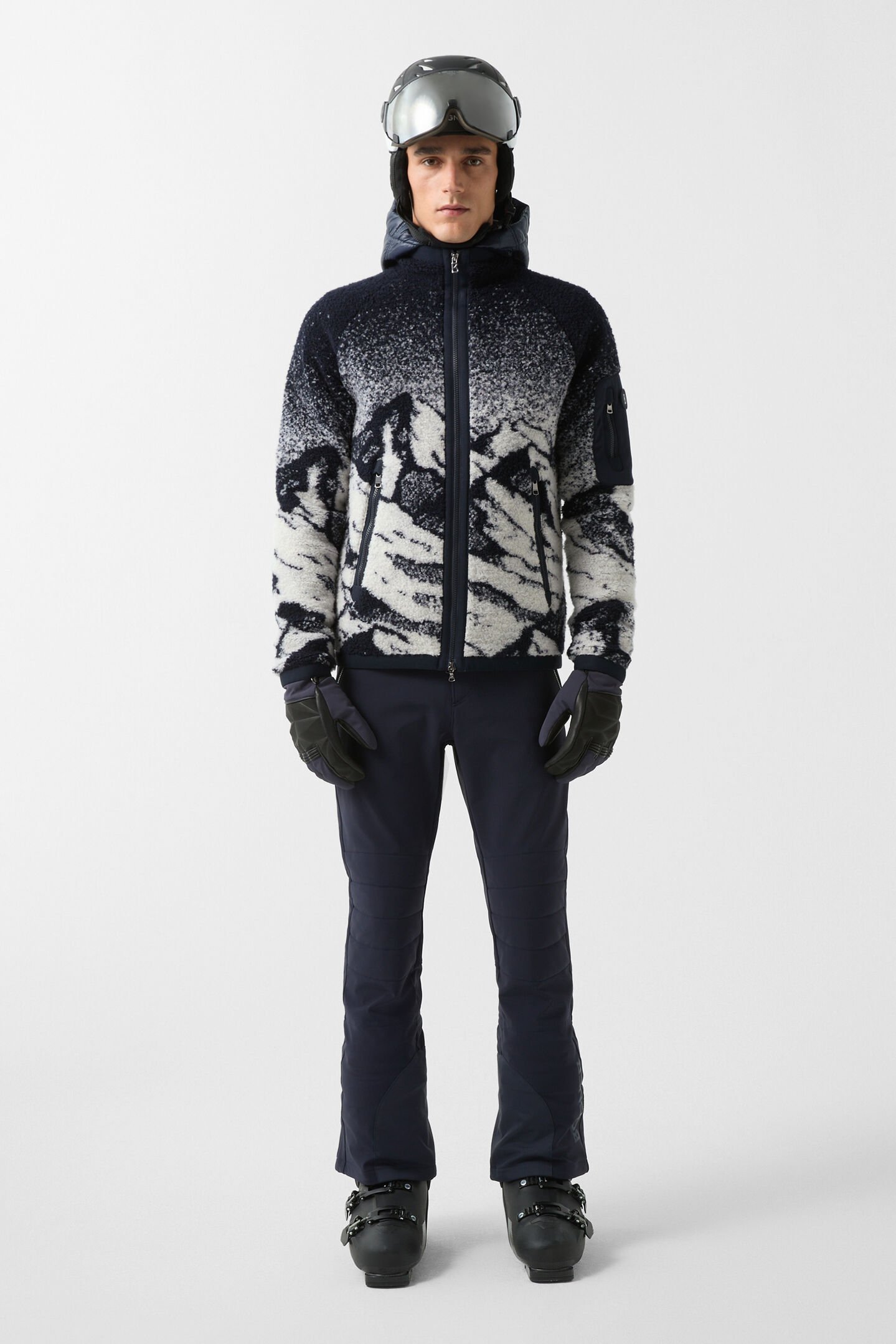 Gregor fleece jacket Navy blue/off-white