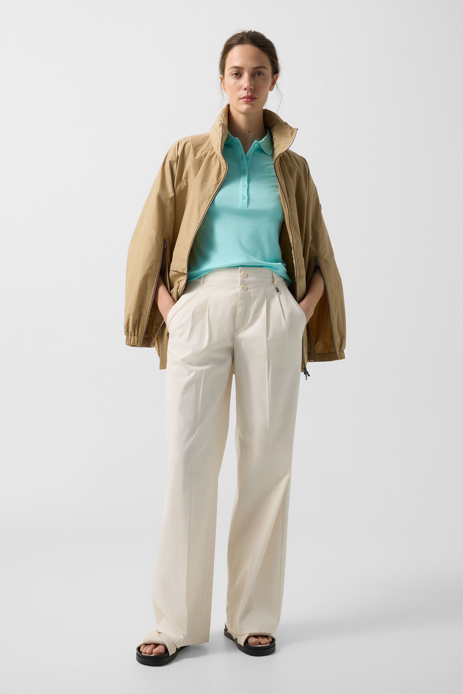 Bundfaltenhose Amy Creme