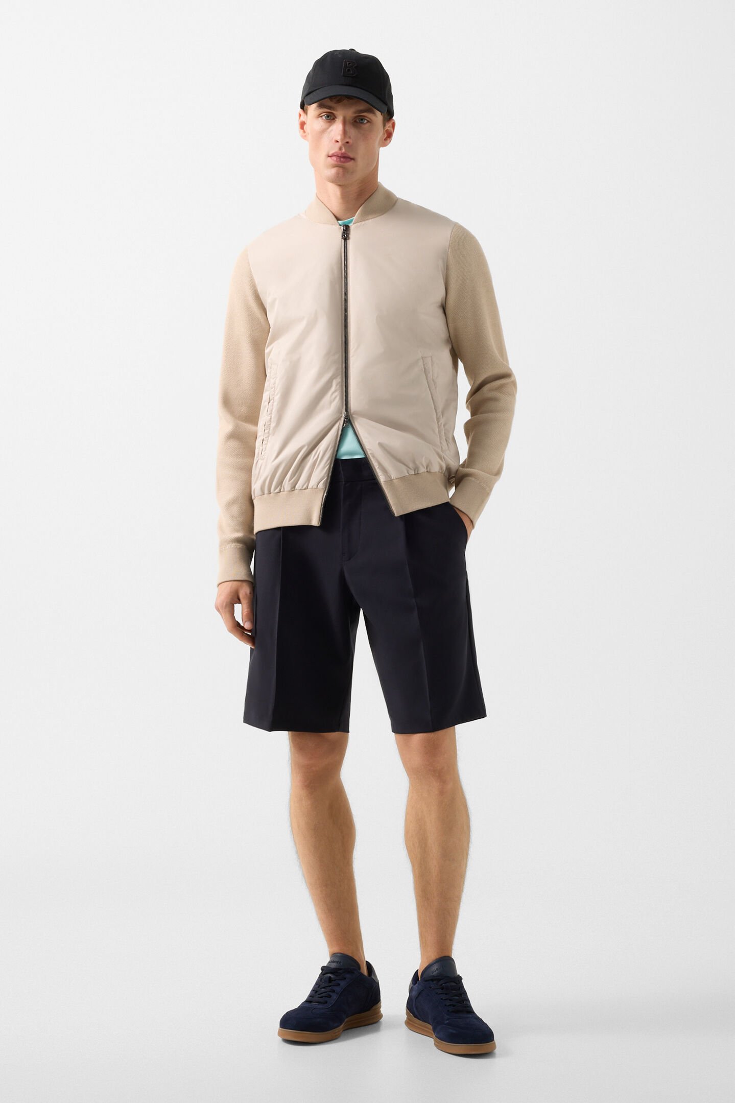 Zisco hybrid knit jacket Beige