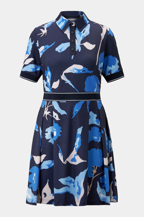 Funktions-Polo-Kleid Linny Navy-Blau/Hellblau