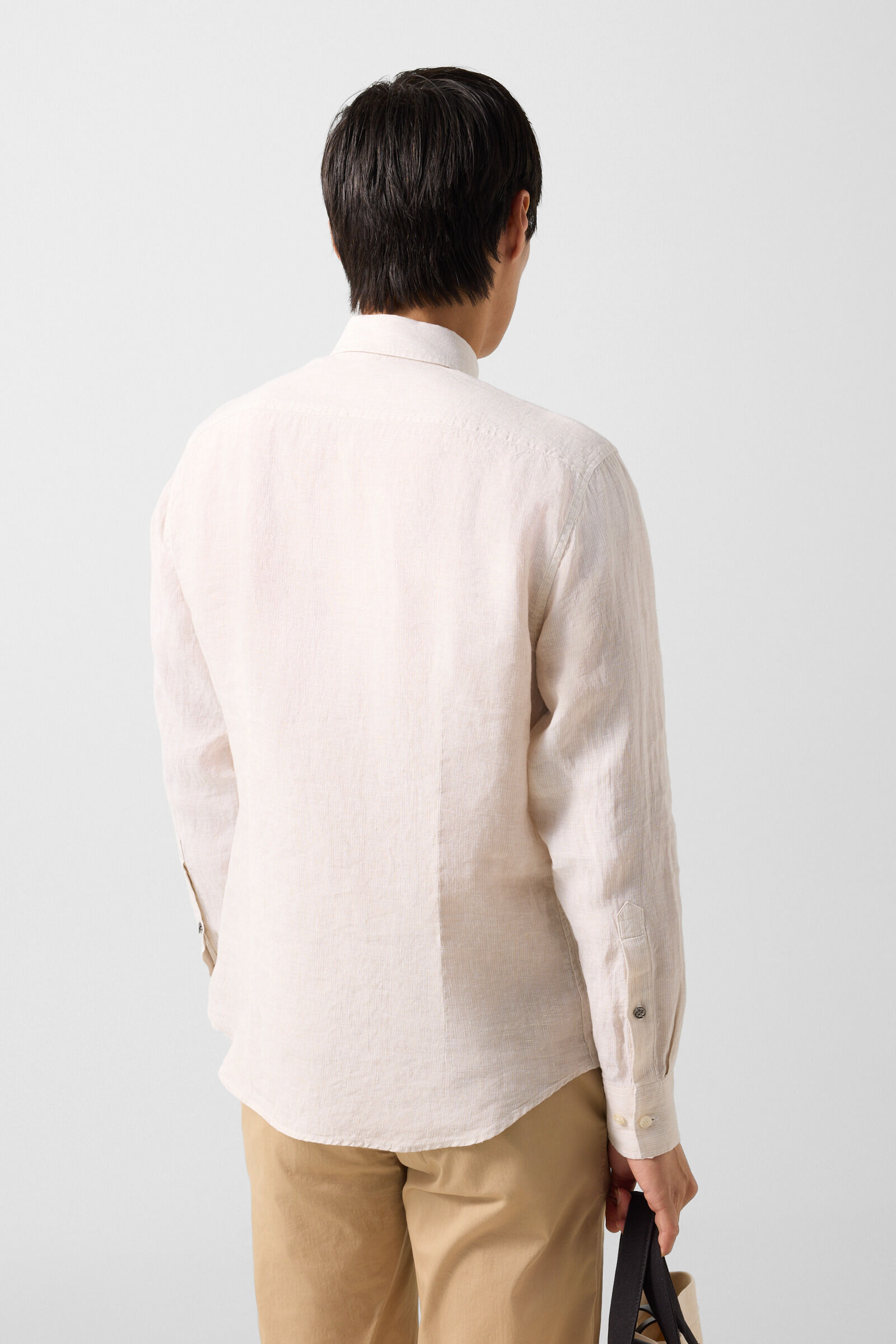 Timi linen shirt Sand/white