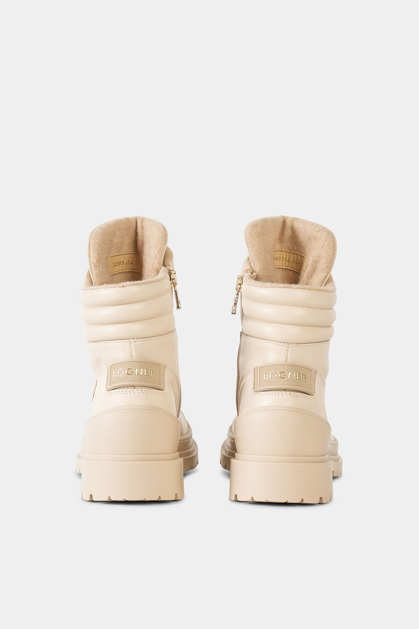 St. Moritz lace-up boots with spikes Beige