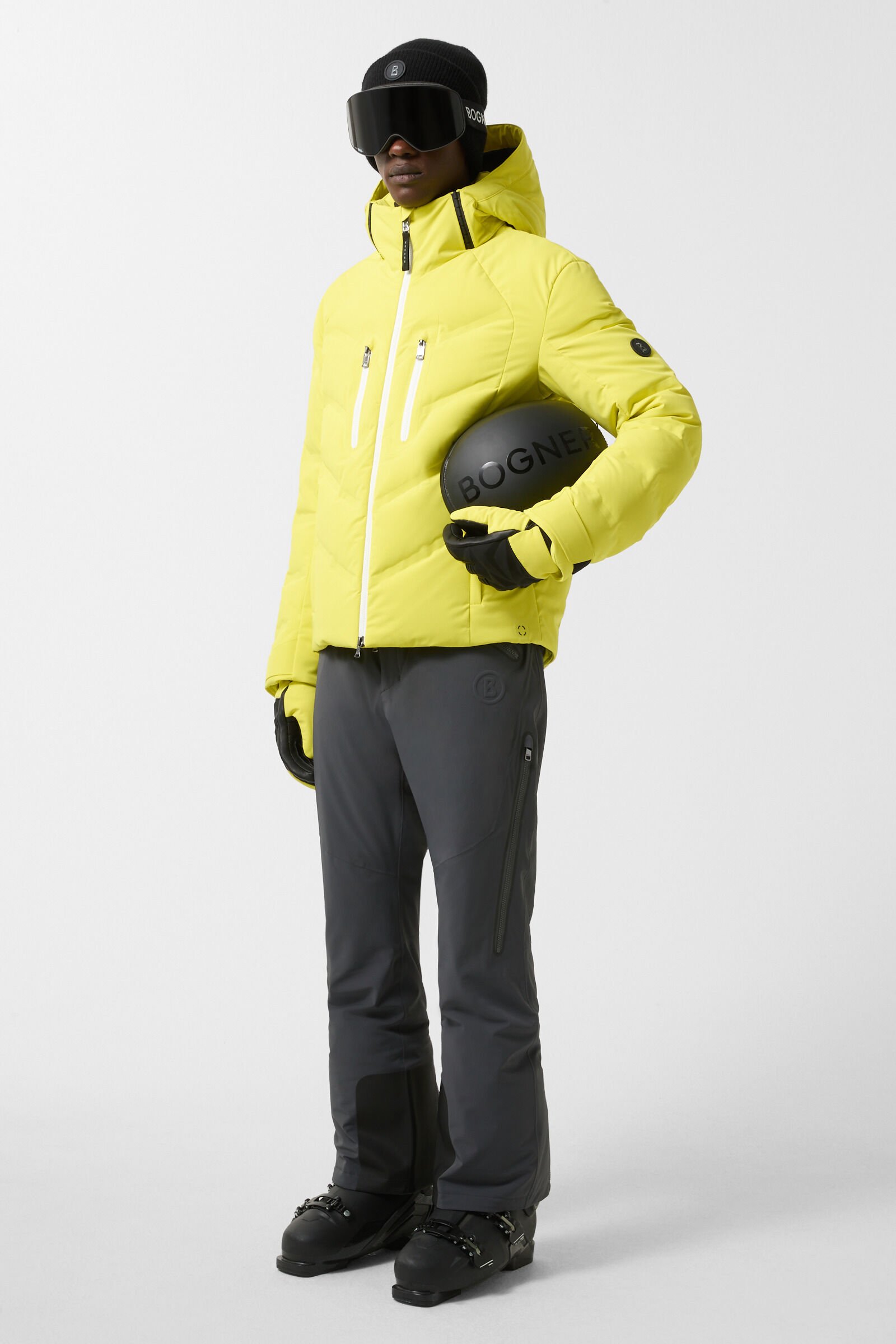 Neon yellow ski jacket top