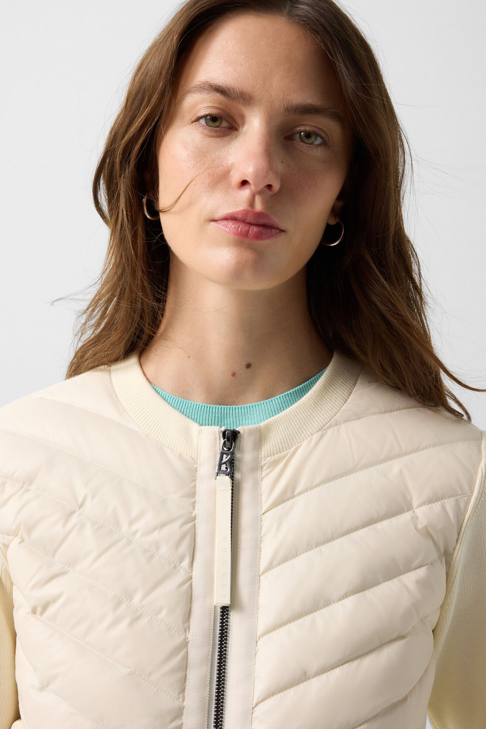 Zilly hybrid knit jacket Cream