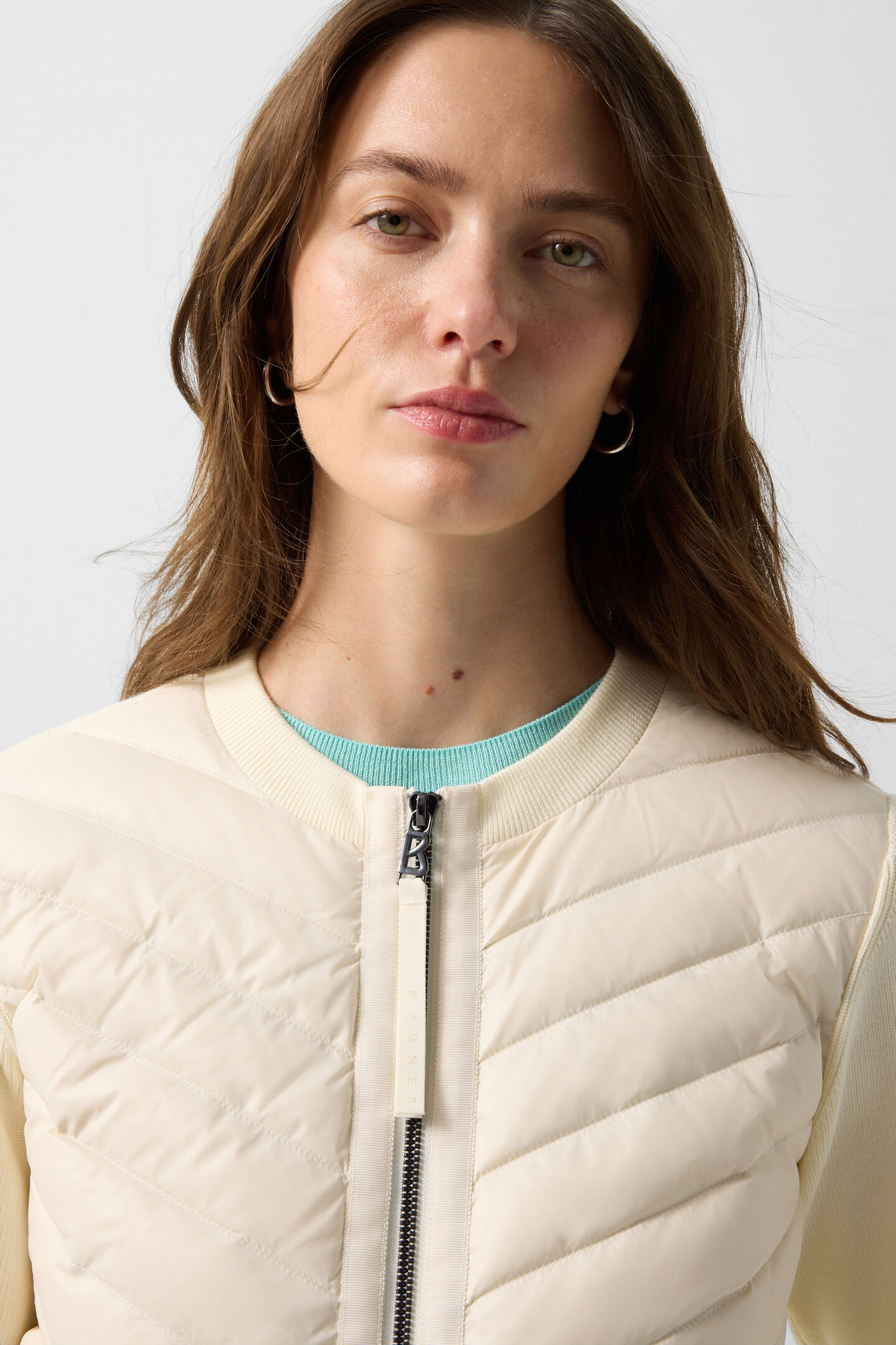 Zilly hybrid knit jacket Cream