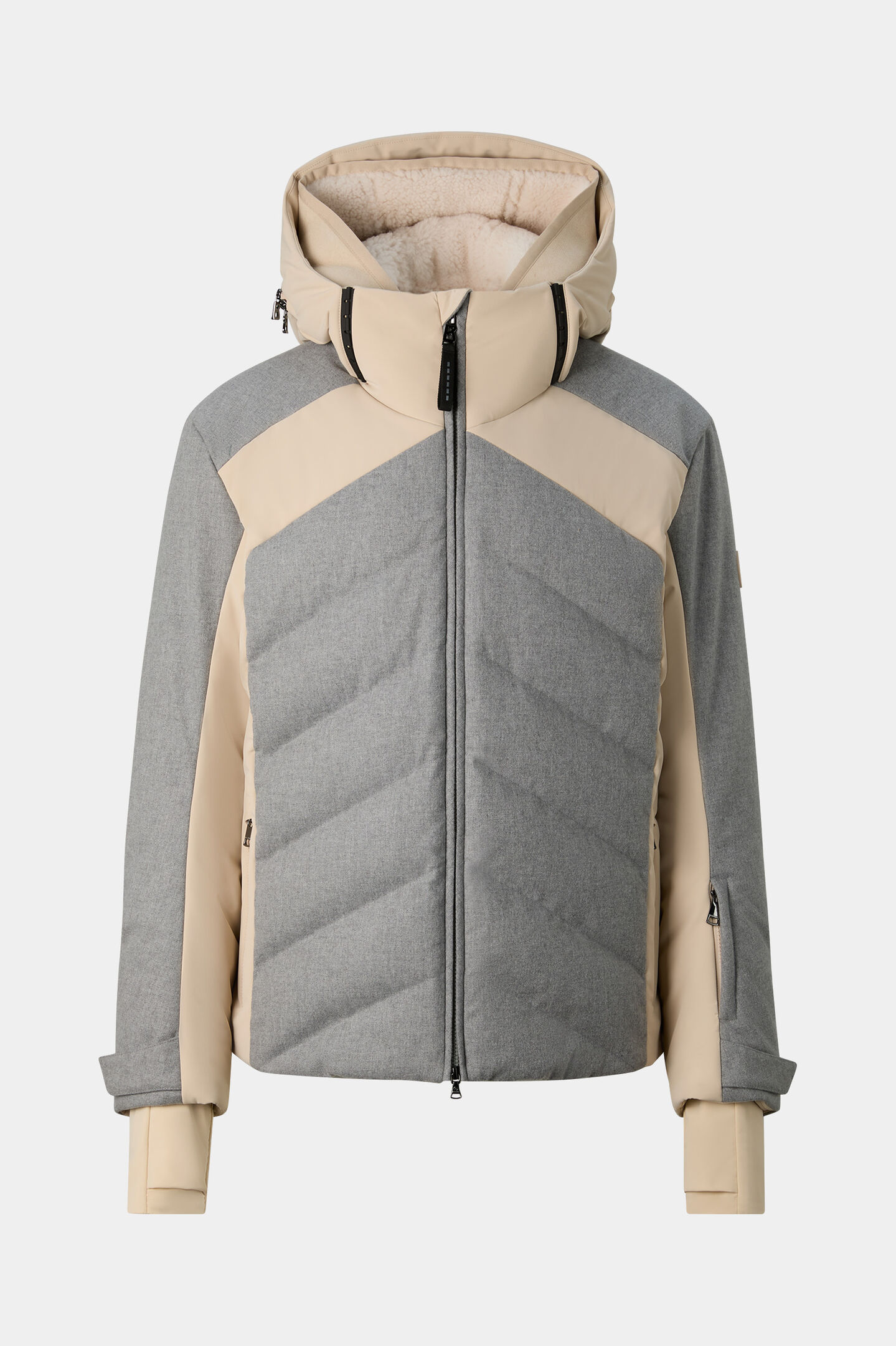 Flann flannel ski jacket Light grey/beige