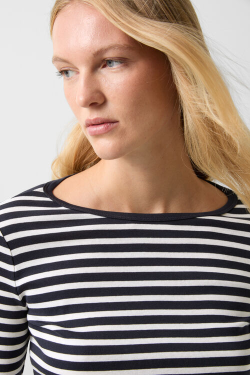 Longsleeve Louna Dunkelblau/Weiß
