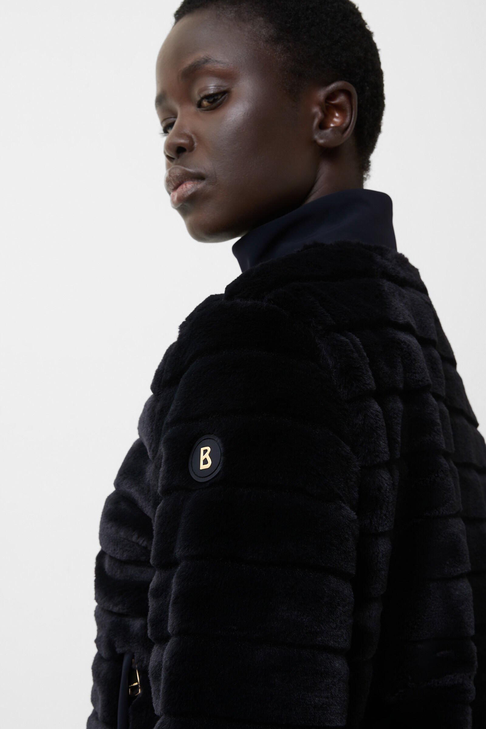 Katniss faux fur jacket Black