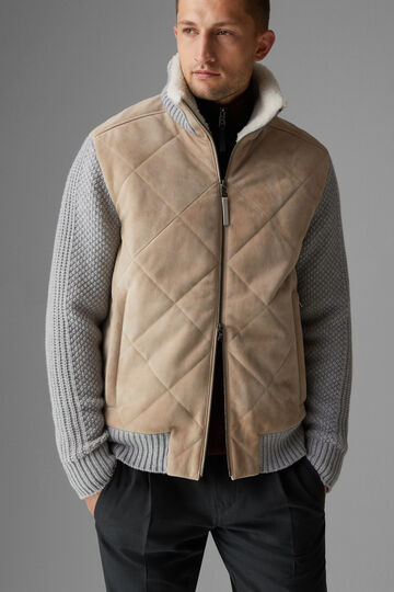 Sandro Leather knit jacket
