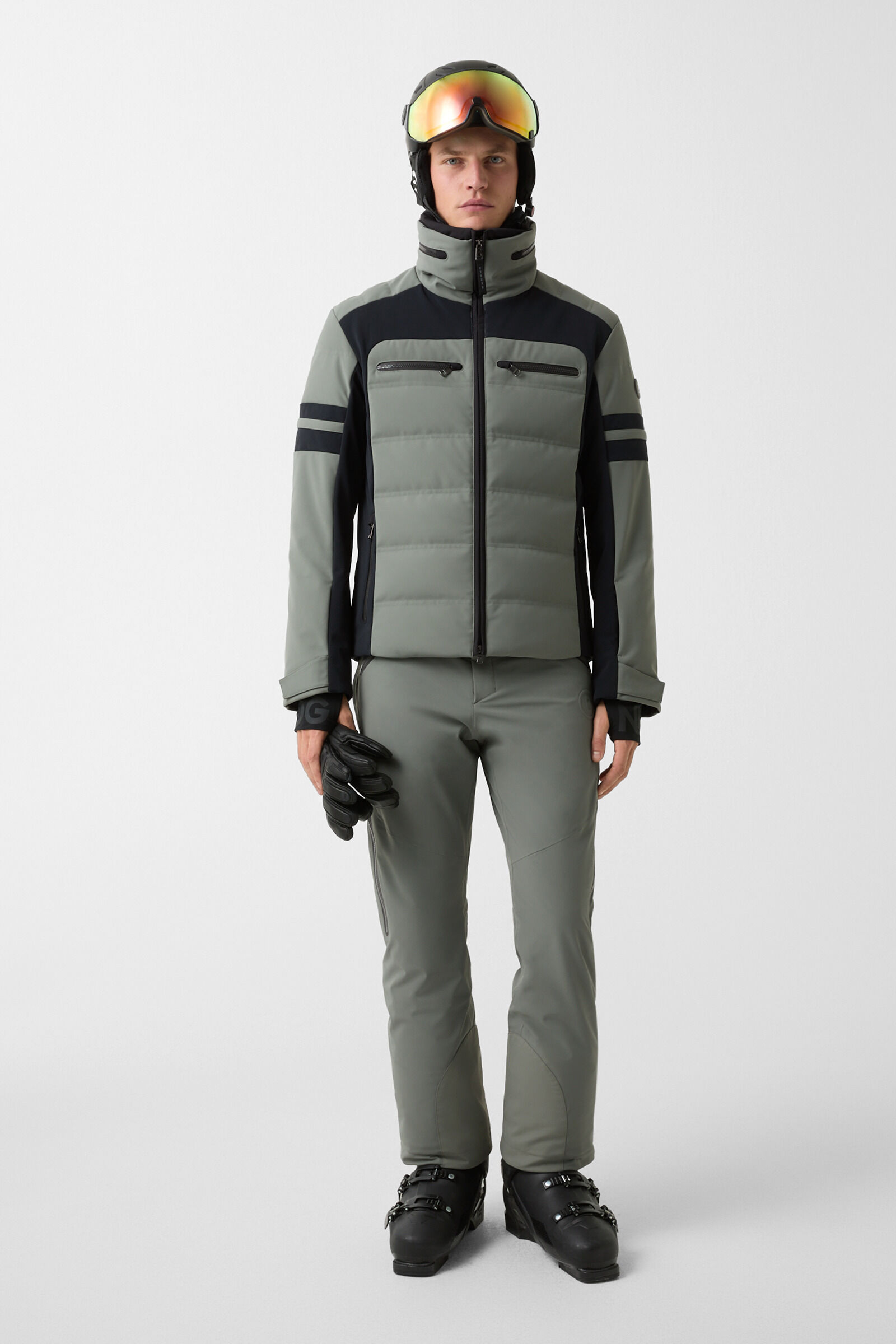 Minho down ski jacket Olive green/black