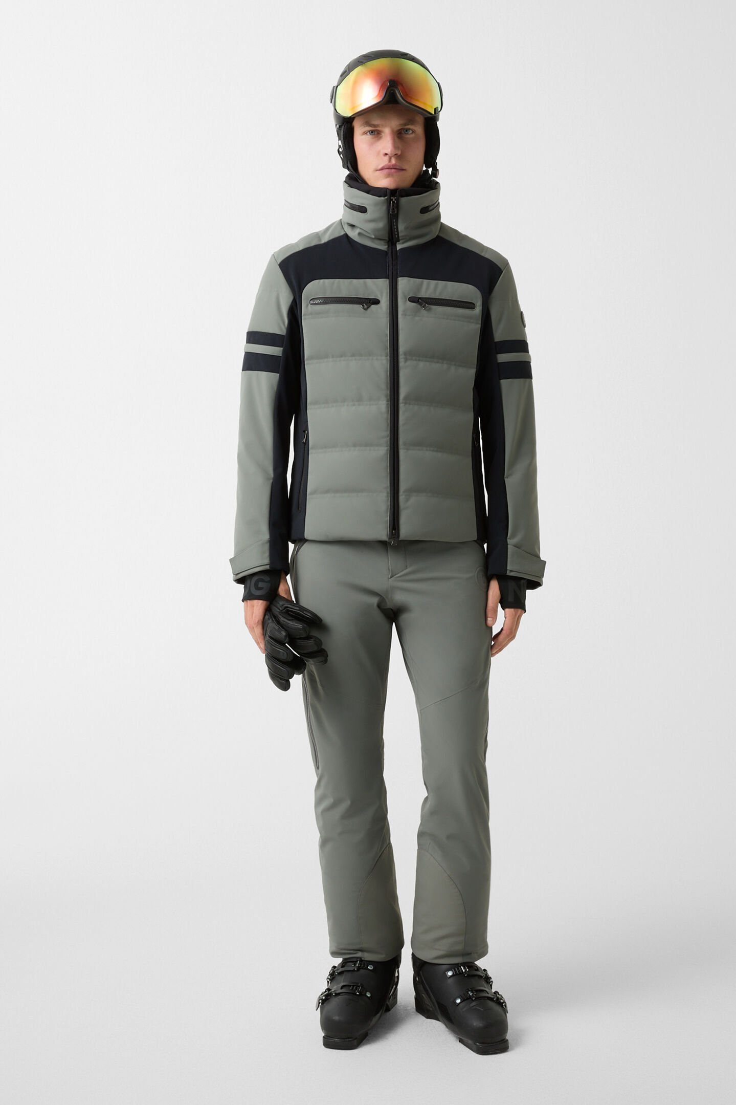 Minho down ski jacket Olive green/black