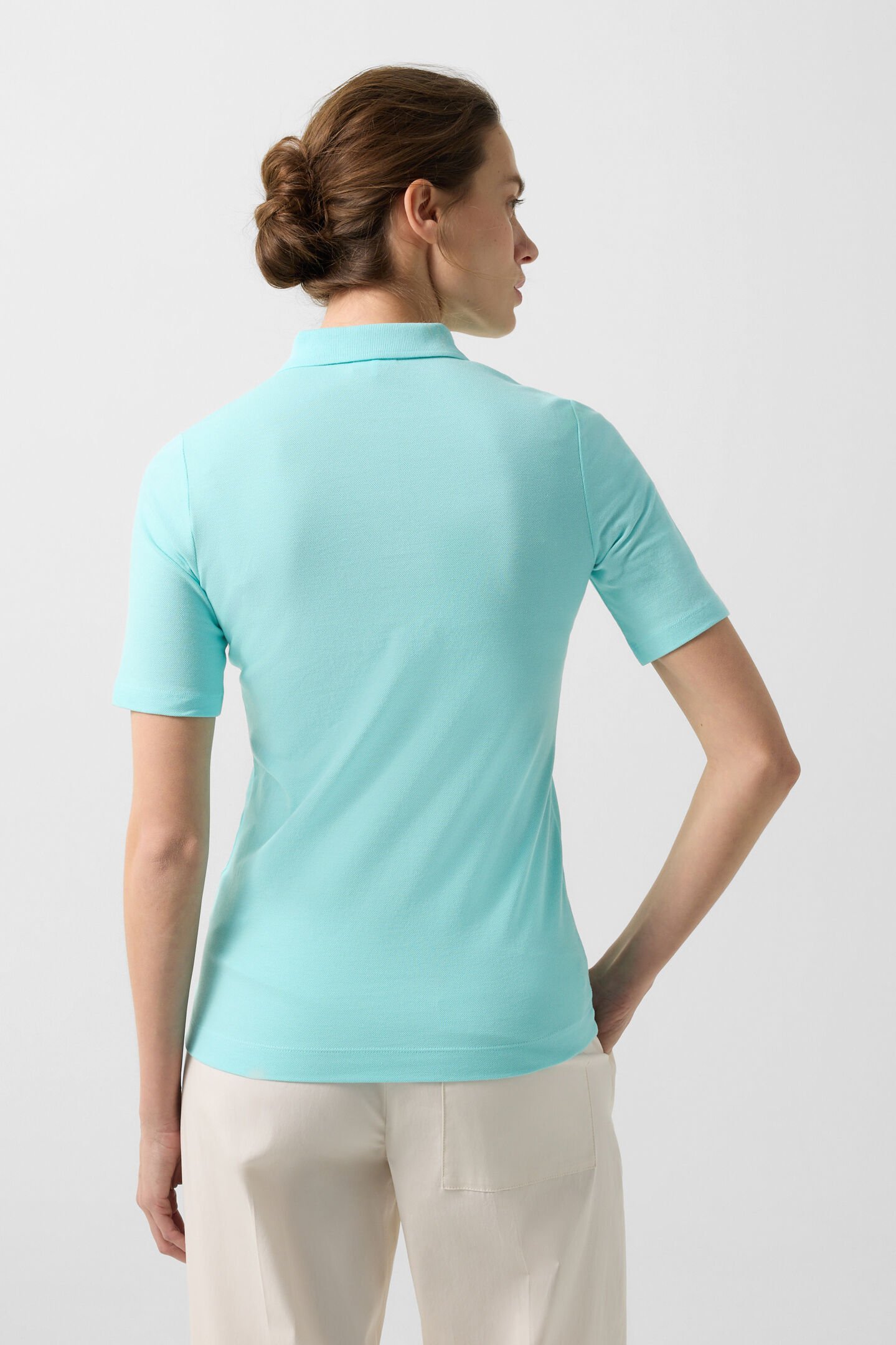 Malika polo shirt Cyan-blue