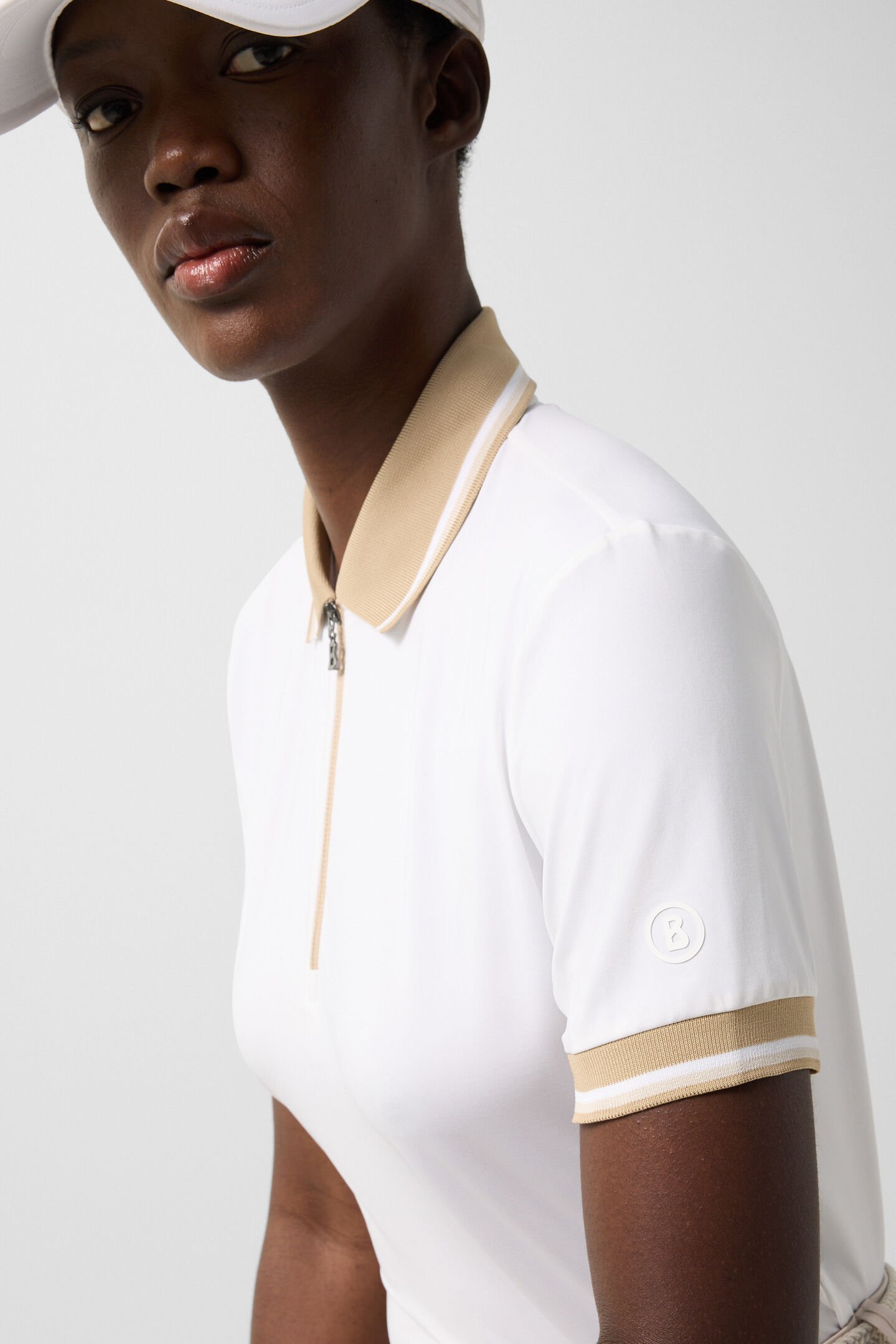 Laurina functioneel shirt Wit/Camel