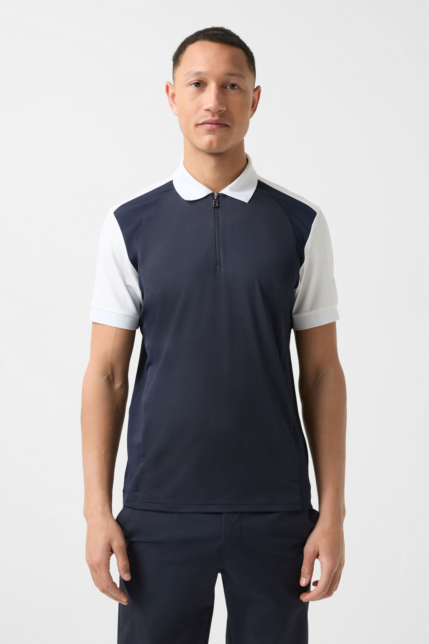 Kjell functional short-sleeved top Navy blue/white