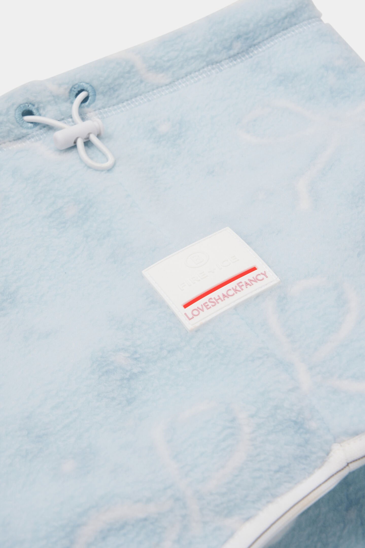 Arian fleece loop scarf Light blue/white