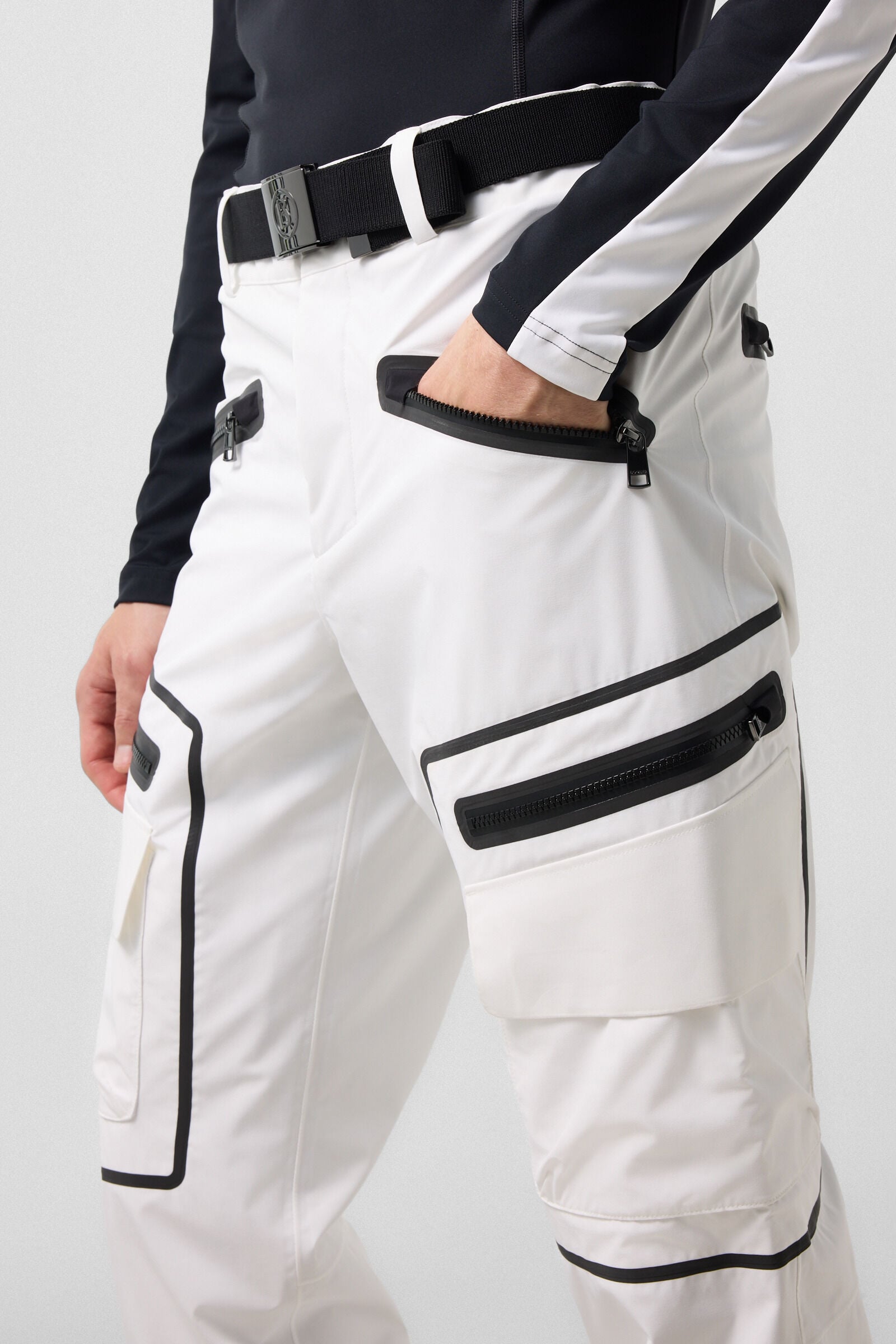 Cargo-Skihose Bond Off-White/Schwarz