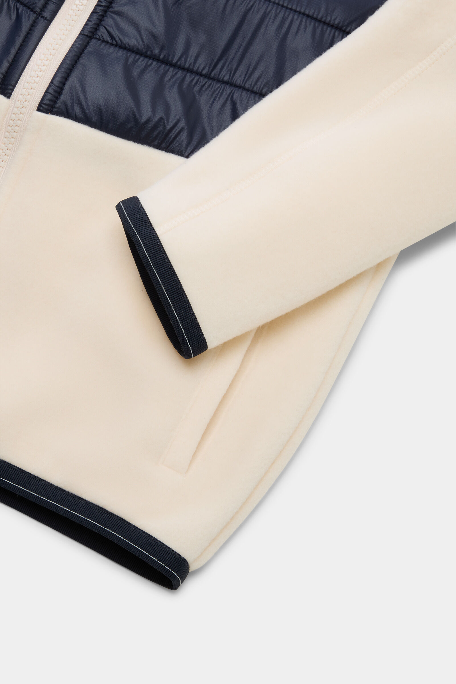 Kids Midlayer-Hybrid-Jacke Anton Creme/Navy-Blau